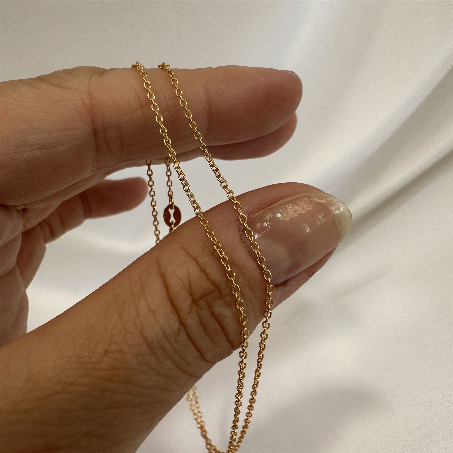 Gold Plated Sterling Silver Fine Trace Chain 16 18 20 22 24 28 32 
