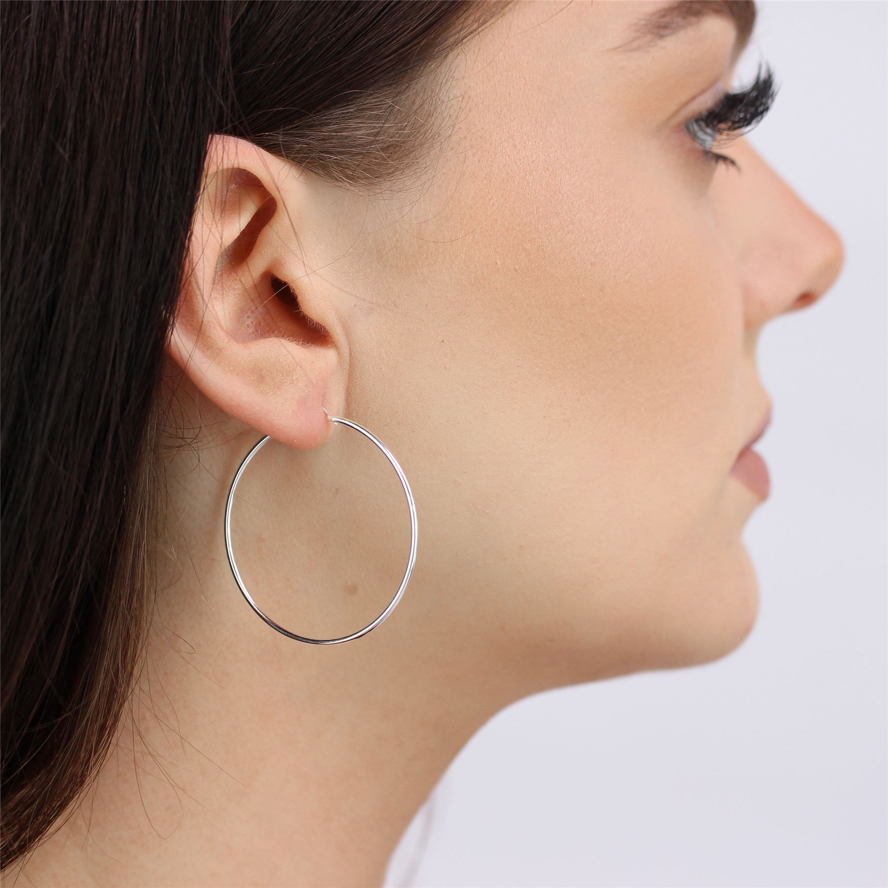 Sterling Silver Hoop Sleeper Earrings | 8mm - 50mm | Small - Large - Picture 51 of 71