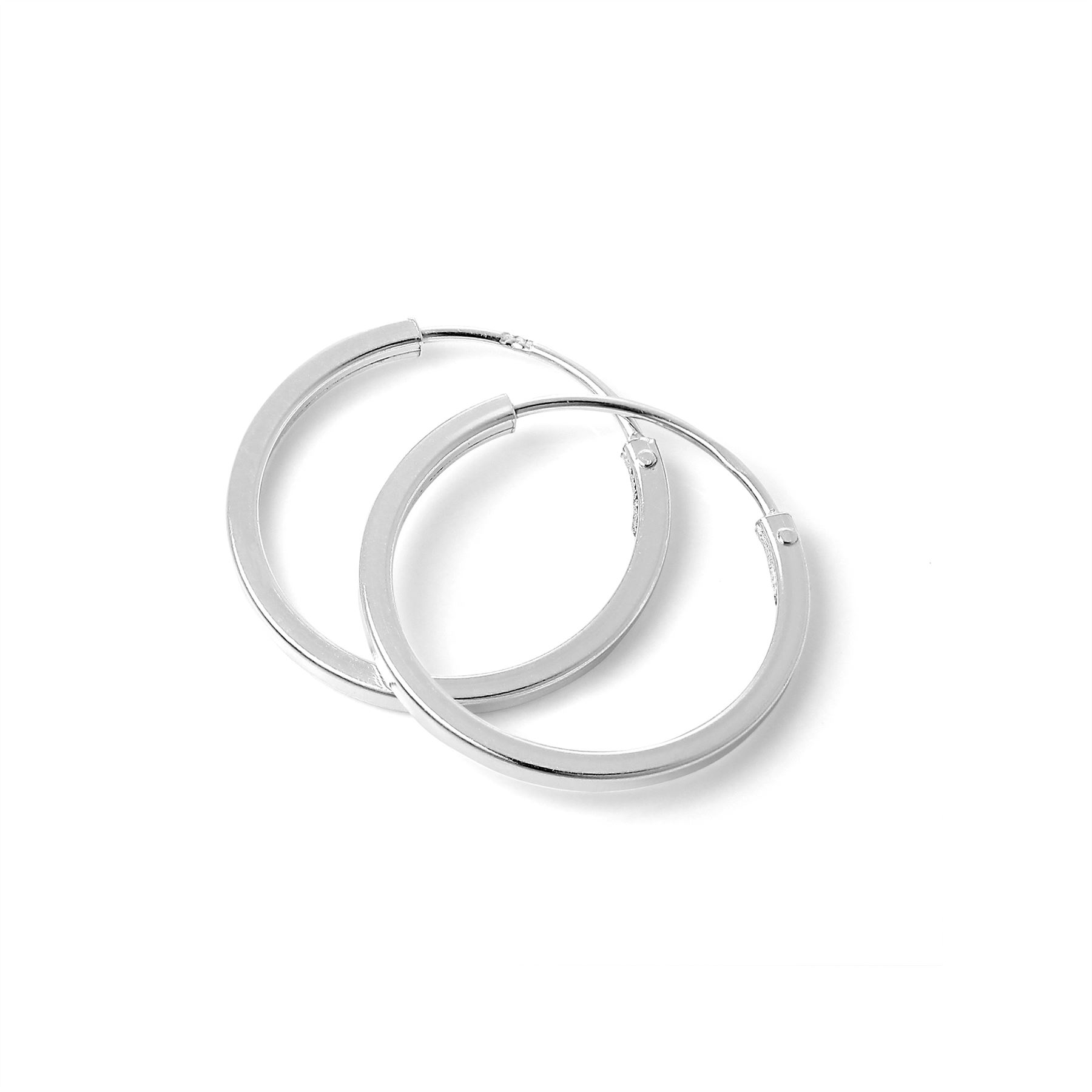 Boucles d'Oreilles Créoles Carrées 1mm en Argent 925/1000 - 1 à 4cm - Picture 2 of 27