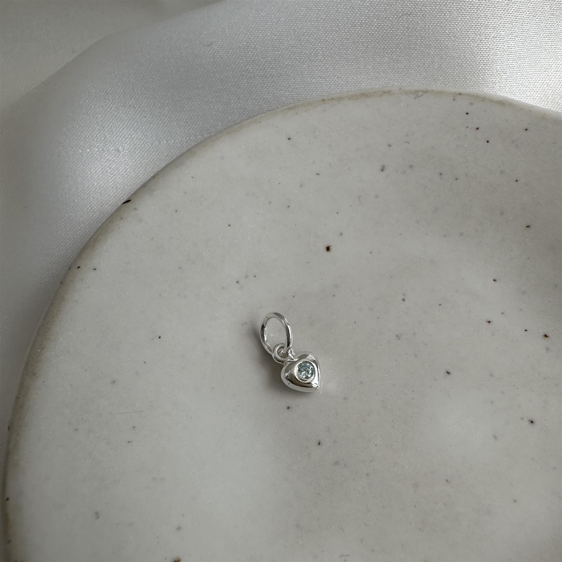 Charm Coeur Oxyde de Zirconium de Naissance en Argent 925/1000 - Foto 74 di 110