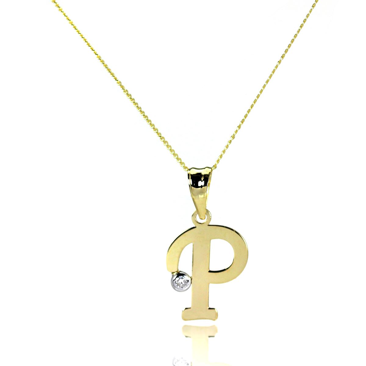 Light 9ct Gold Letter Alphabet A - Z Pendant w CZ Crystal / Initials / Necklaces - Picture 124 of 211