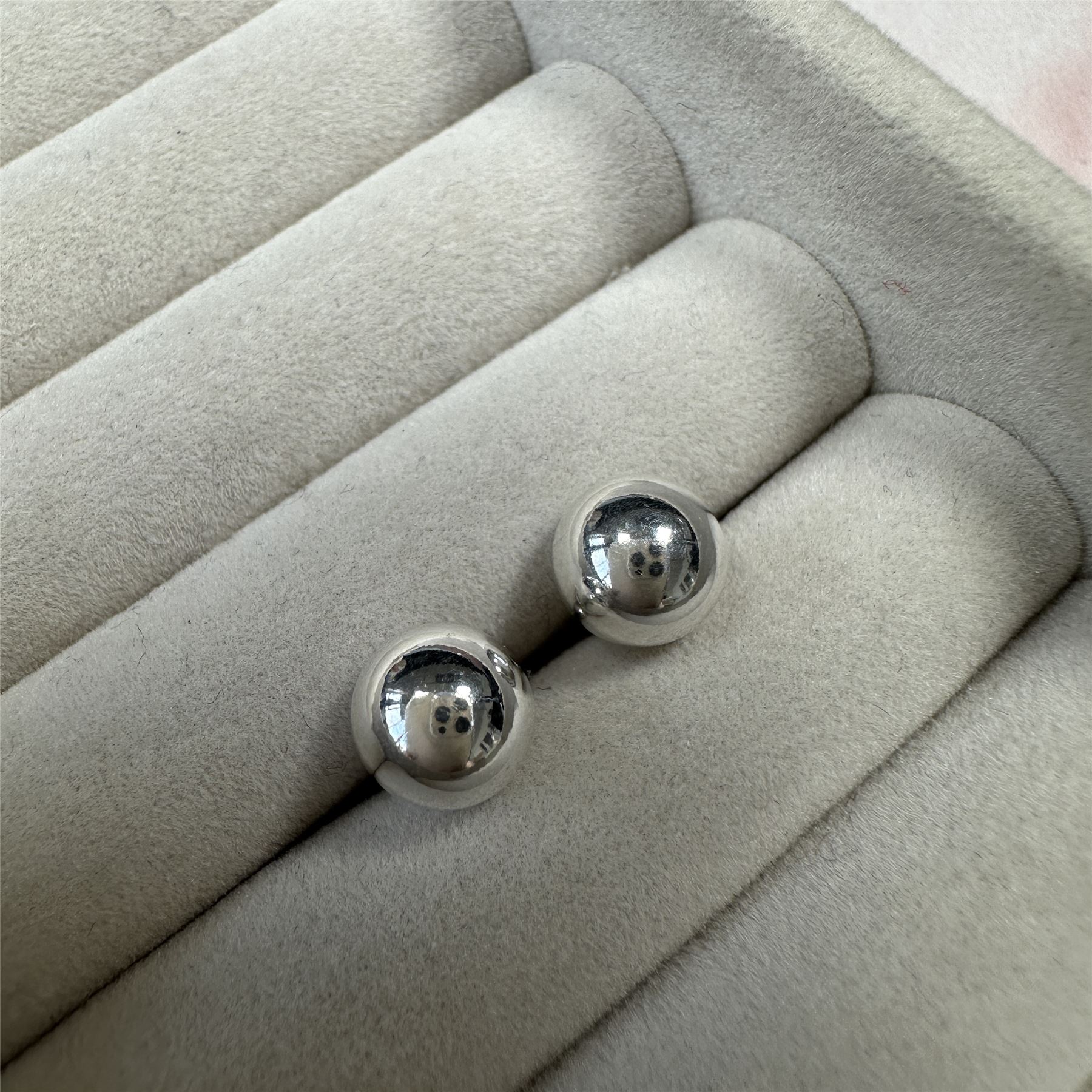 Sterling Silver Double Sided 4mm Ball Stud Earrings Heavy Studs