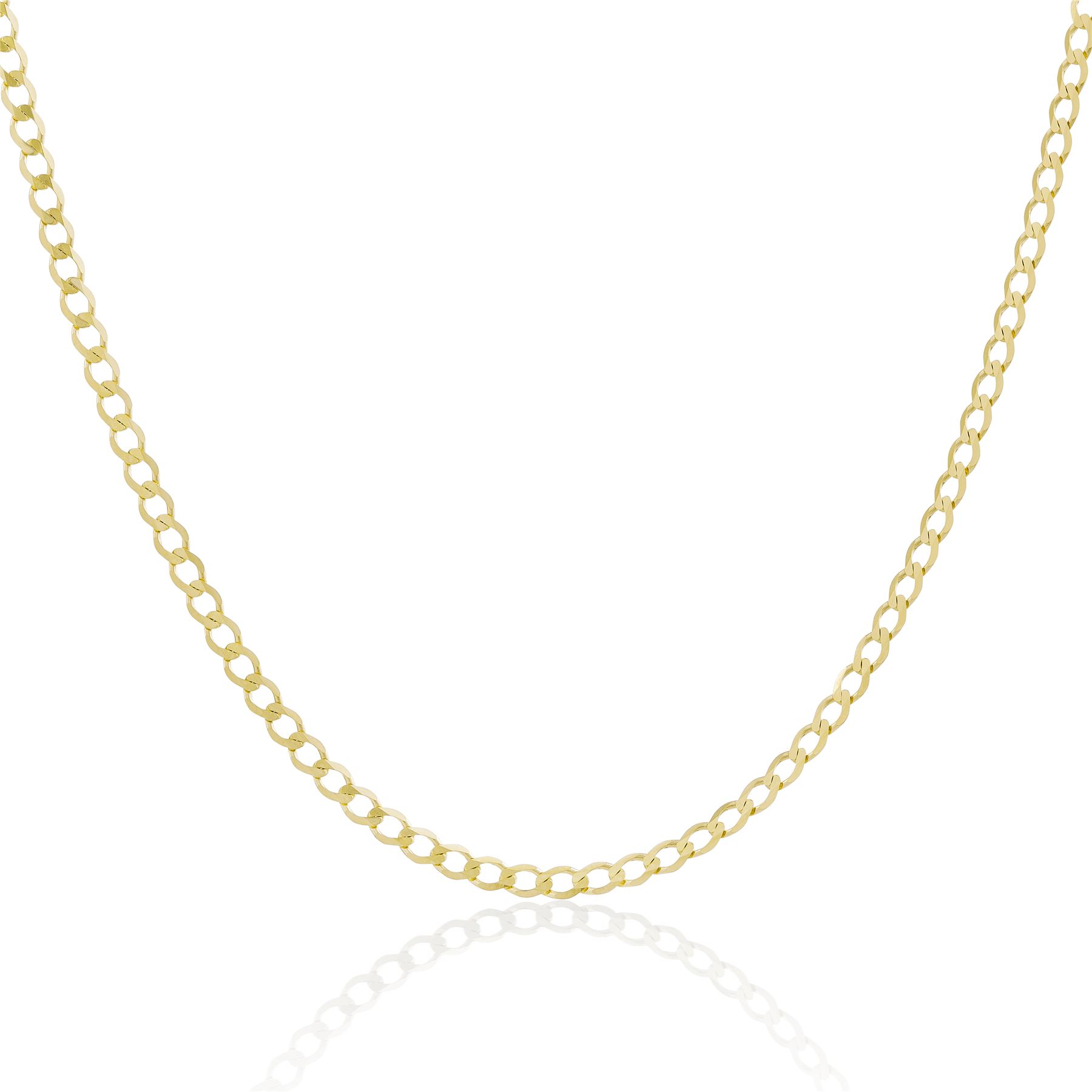 9ct Gold 3mm Curb Chain Bracelets & Necklaces 6 7 16 18 20 22 24 28 30 ” Inches
