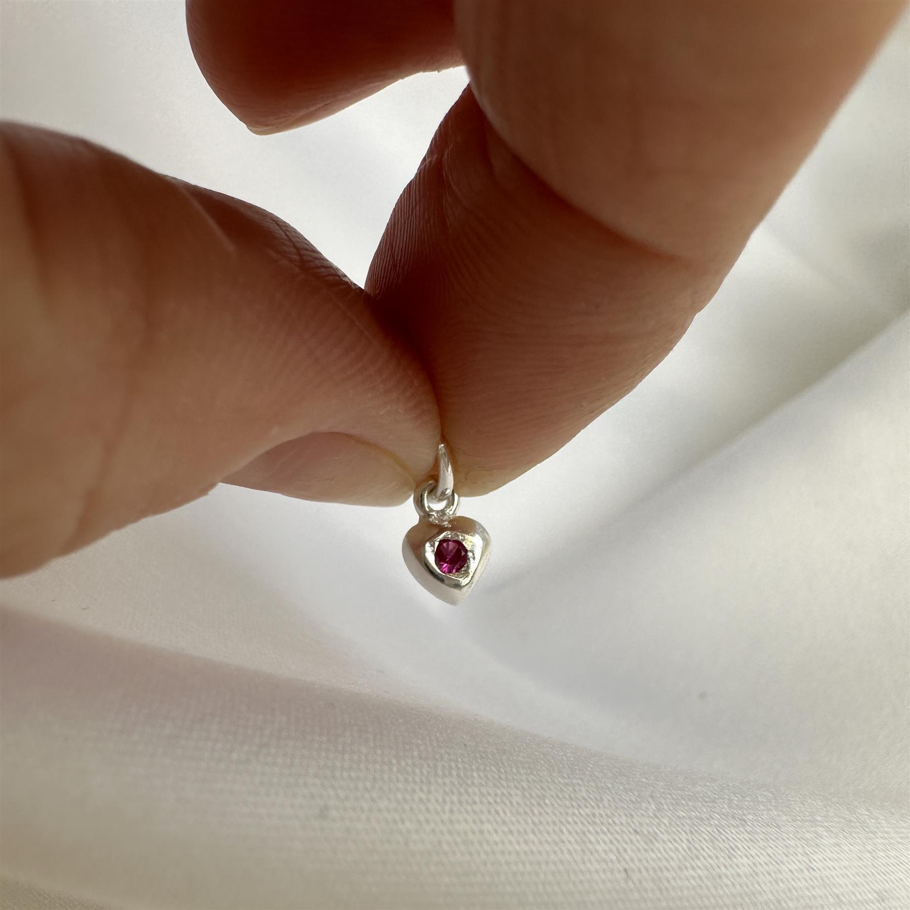 Charm Coeur Oxyde de Zirconium de Naissance en Argent 925/1000 - Foto 52 di 110