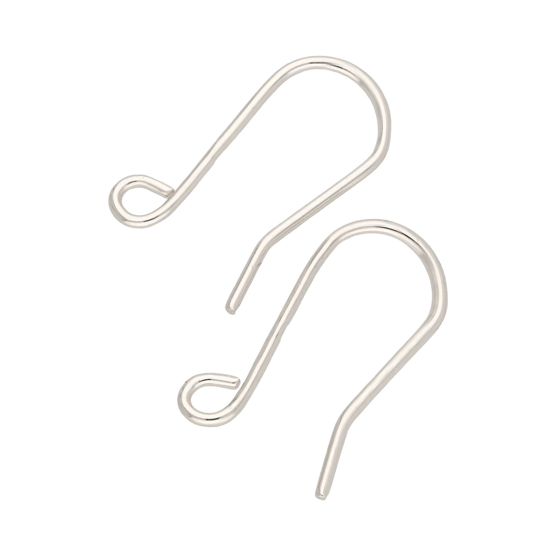 9ct White Gold Fish Hook Earring Wire Findings Pair | eBay UK