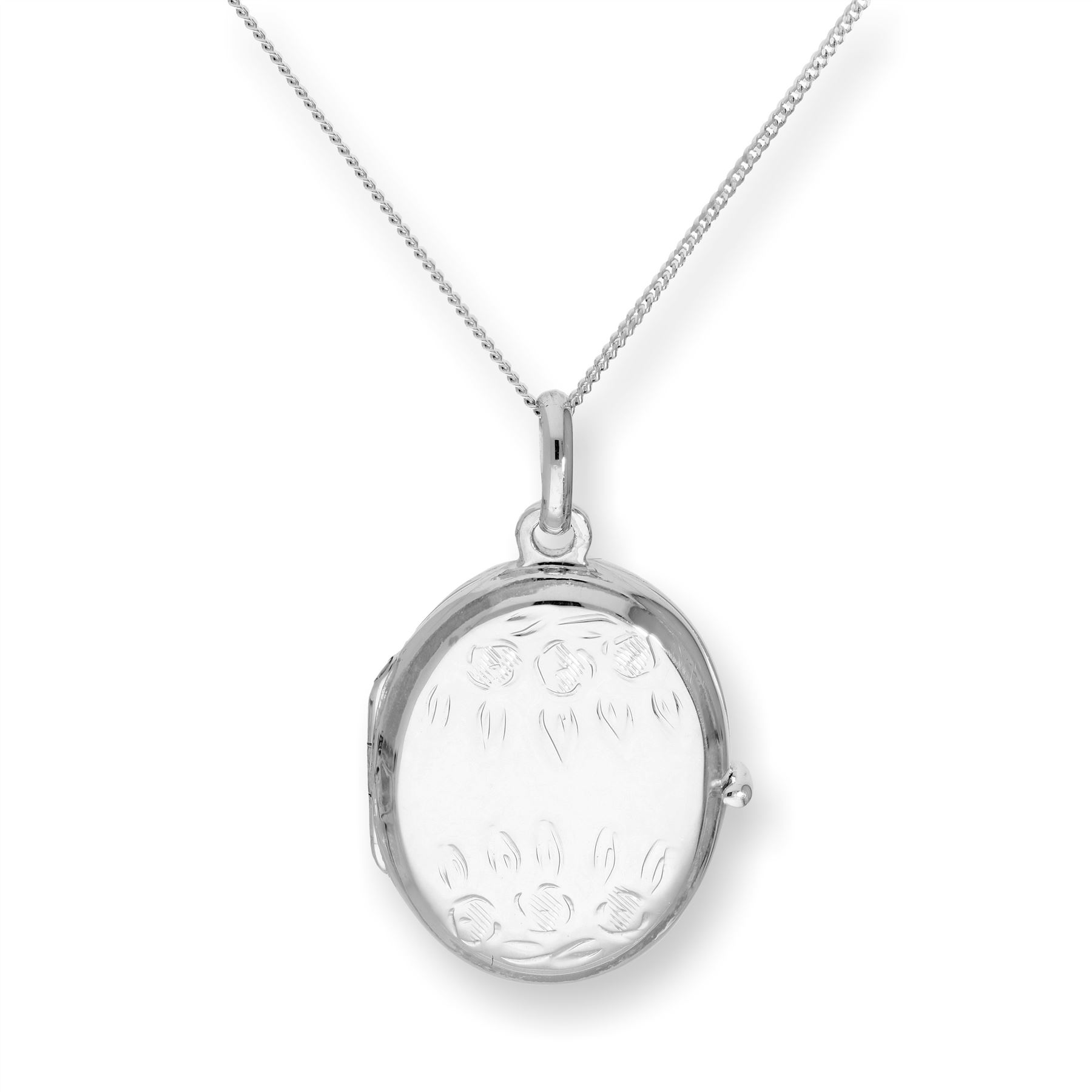 Sterlingsilber Oval Medaillon mit Rosen und Blumen an 40,6cm - 55,8cm (16 - 22 I - Bild 38 von 49