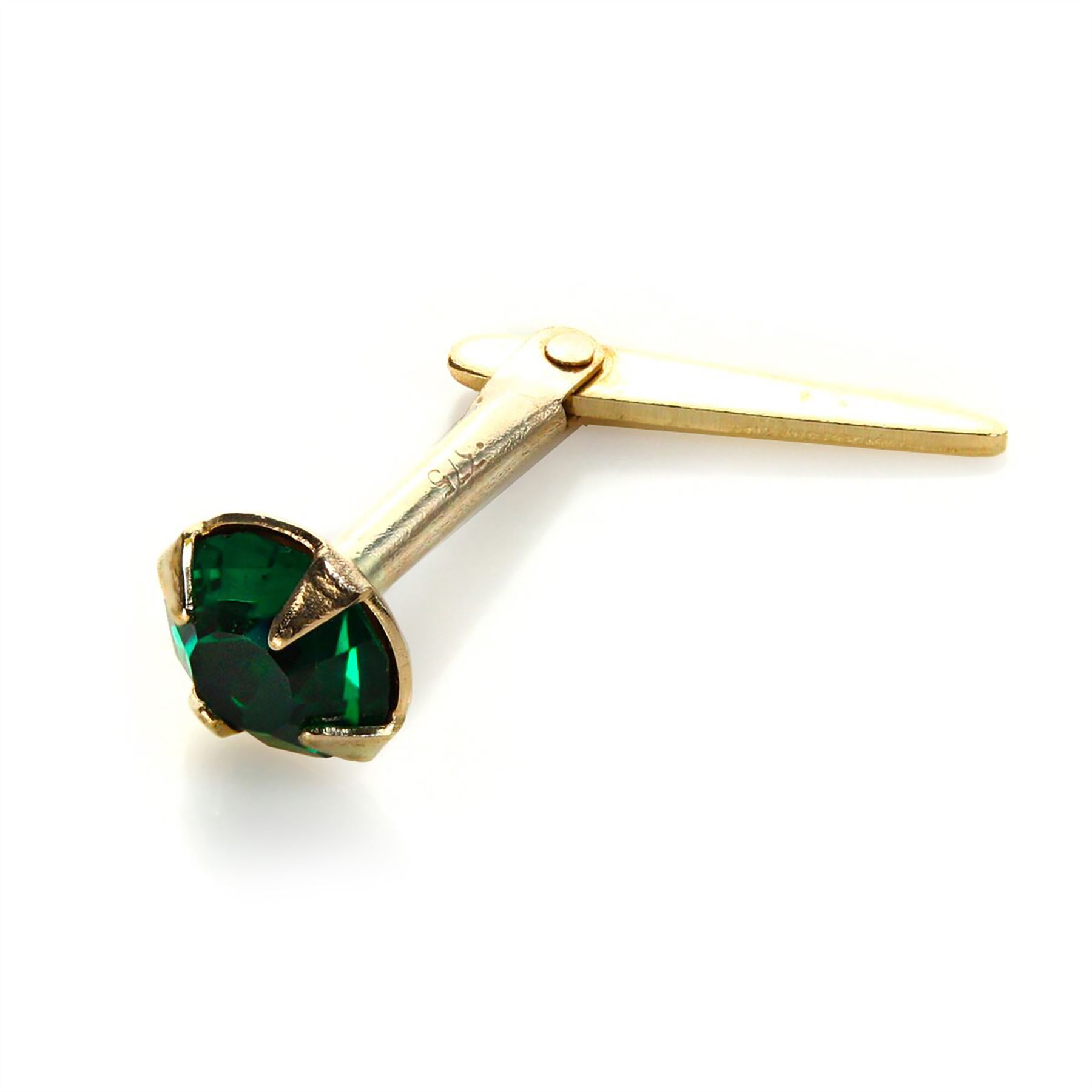 9ct Yellow Gold Andralok 3.5mm Crystal Nose Stud Pin | 10 Colours of Studs - Picture 6 of 29