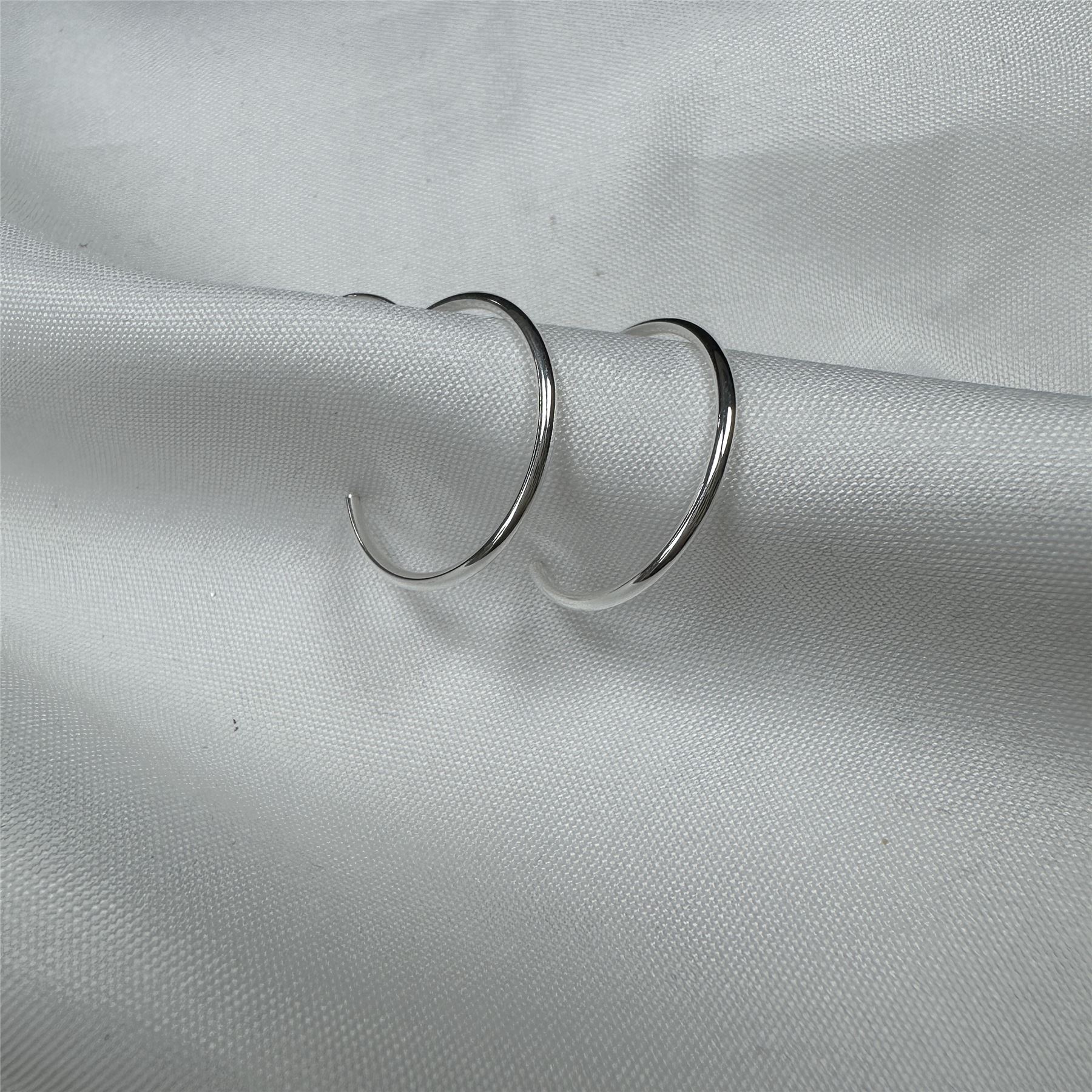 Sterling Silver Hoop Sleeper Earrings | 8mm - 50mm | Small - Large - Picture 32 of 71
