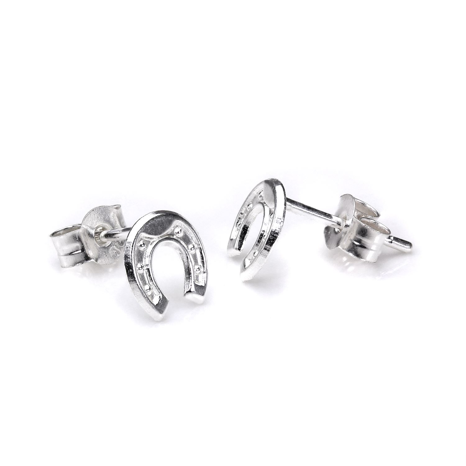 Sterling Silver Small Horseshoe Stud Earrings Studs Horse Shoe Earring