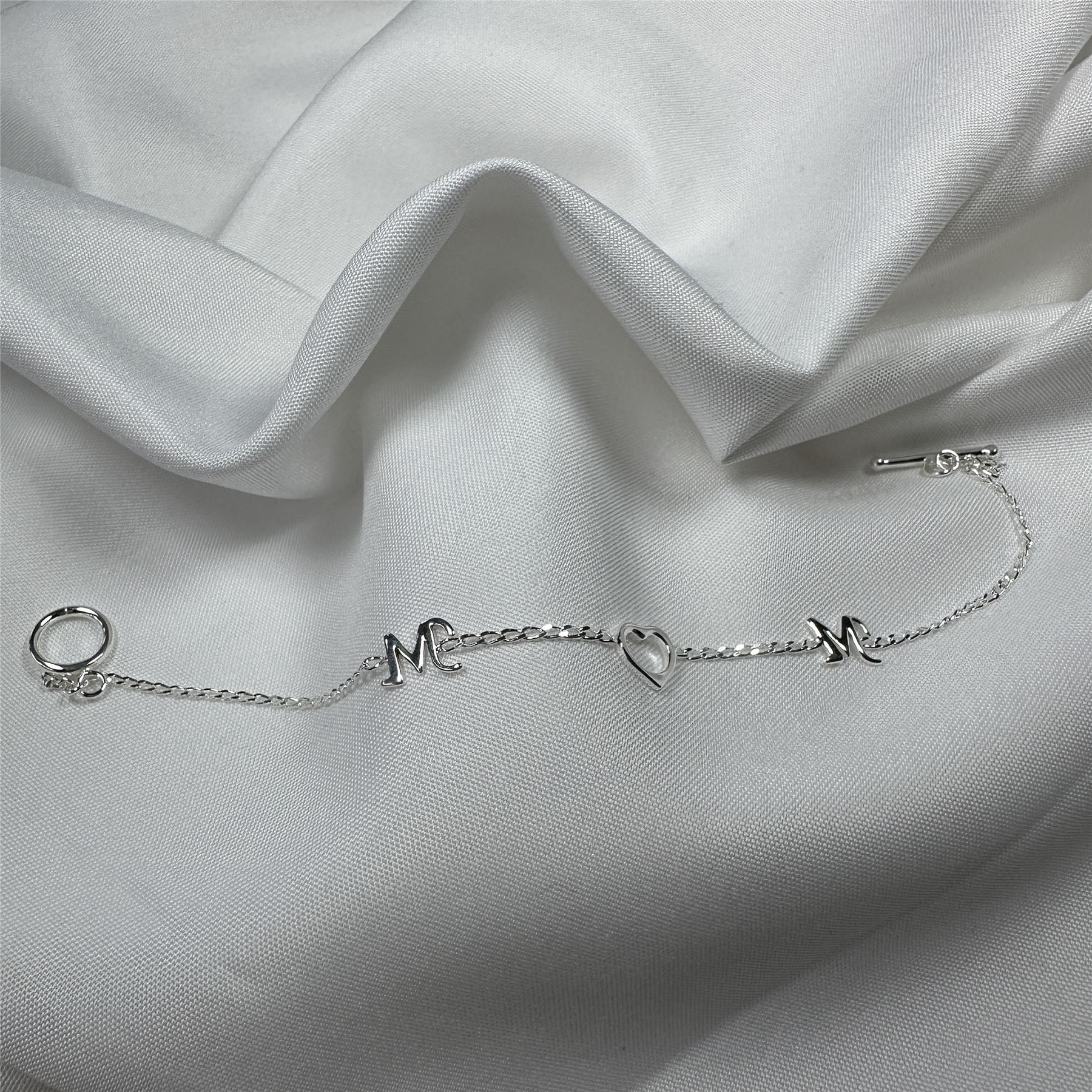 Sterling Silver Mum Heart Toggle Bracelet Mothers Day Mom Love Bracelets