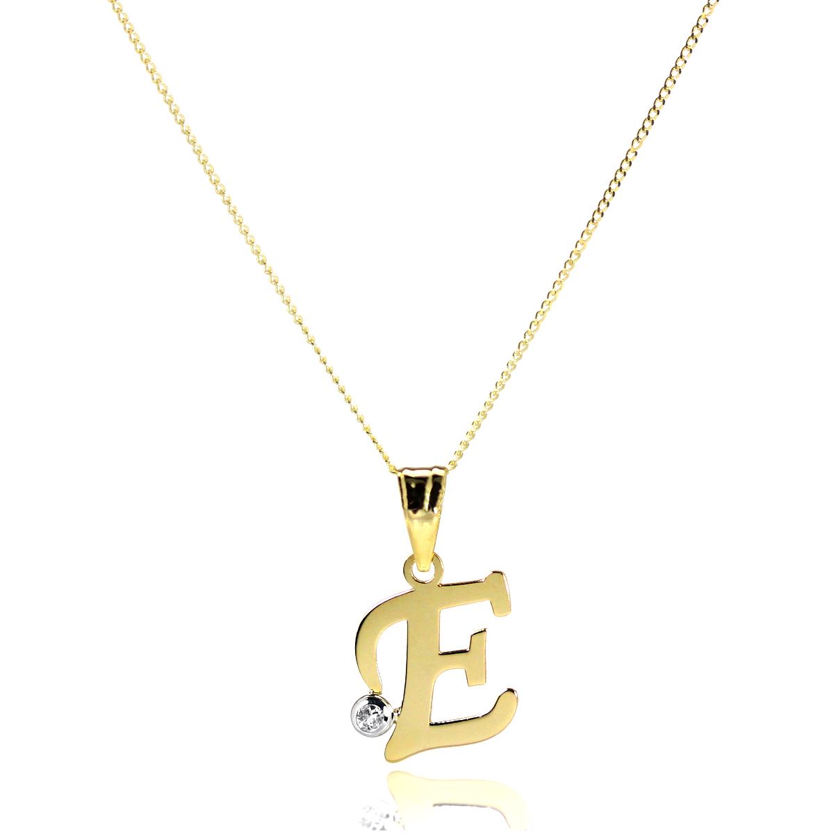 Light 9ct Gold Letter Alphabet A - Z Pendant w CZ Crystal / Initials / Necklaces - Picture 39 of 211
