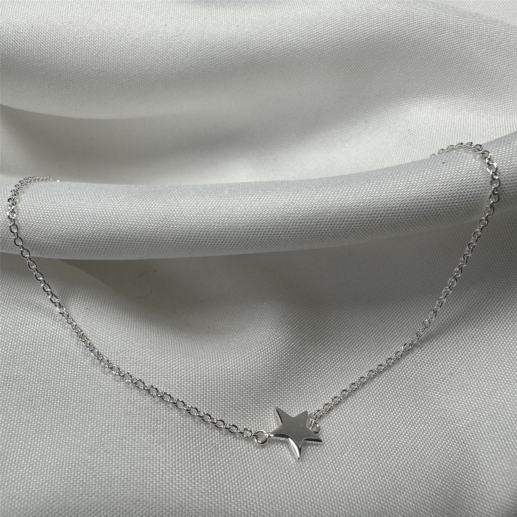 Fine 925 Sterling Silver Star Belcher Chain Bracelet 7 Inches Bracelets Christma