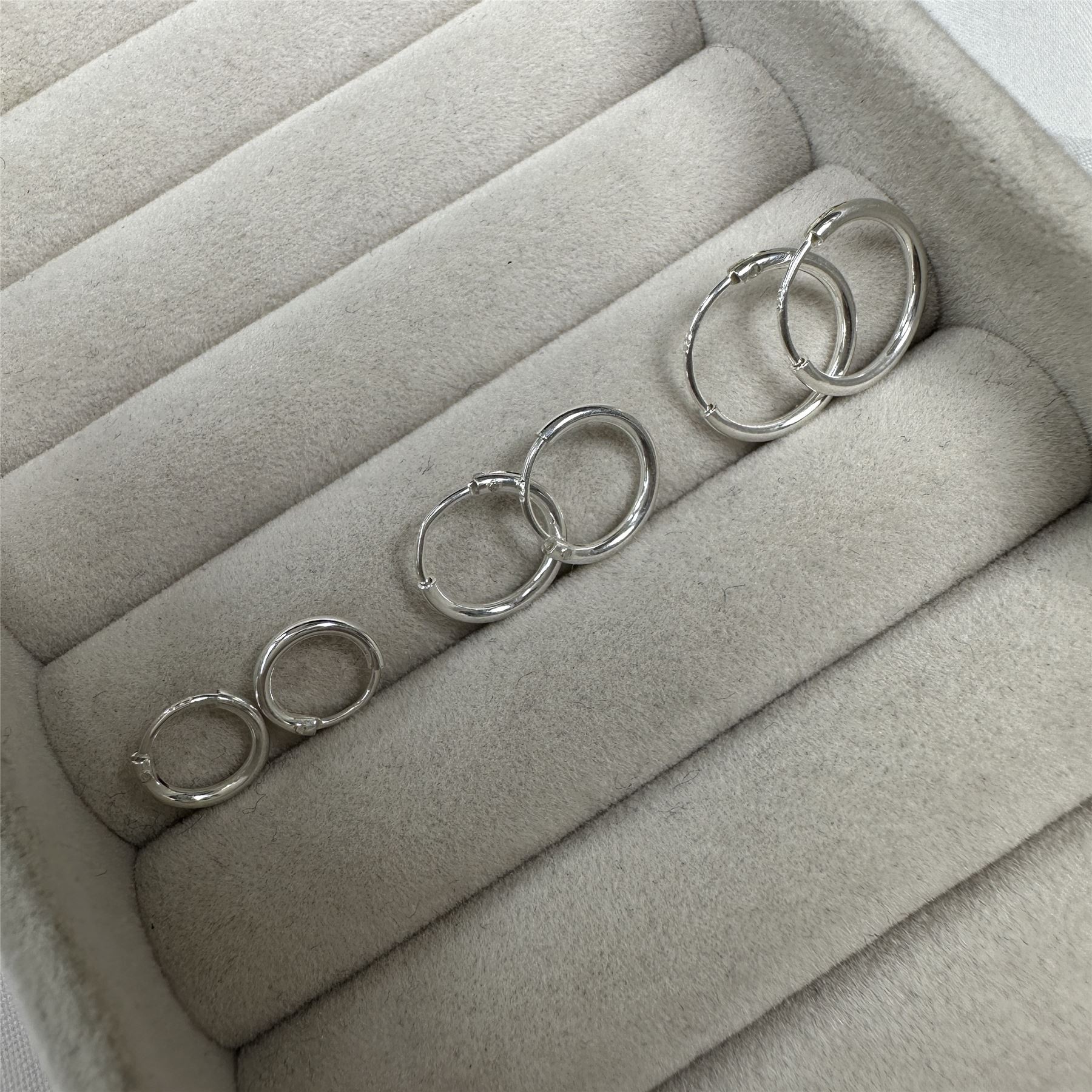 Sterling Silver Hoop Sleeper Earrings | 8mm - 50mm | Small - Large - Picture 65 of 71