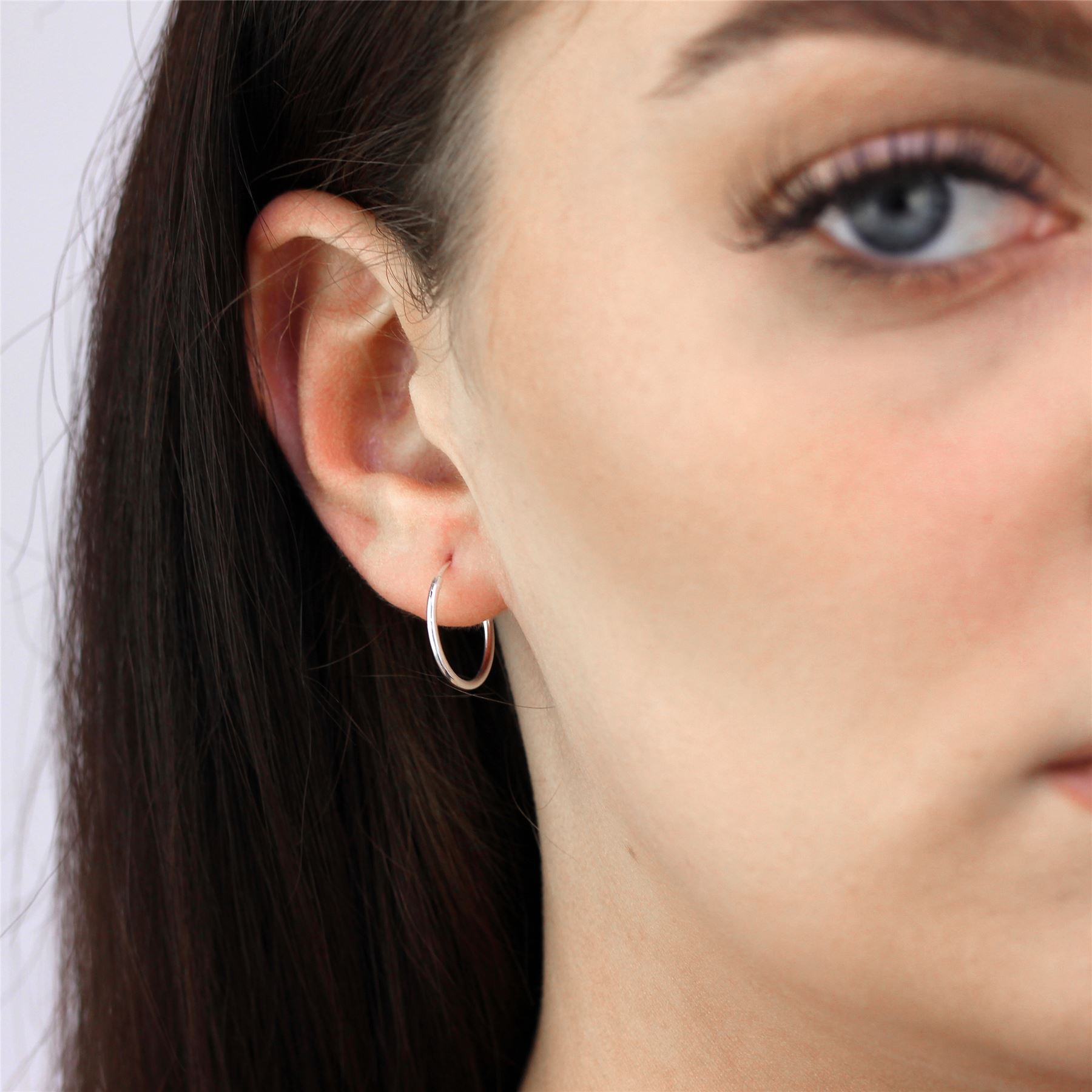 Sterling Silver Hoop Sleeper Earrings | 8mm - 50mm | Small - Large - Picture 27 of 71