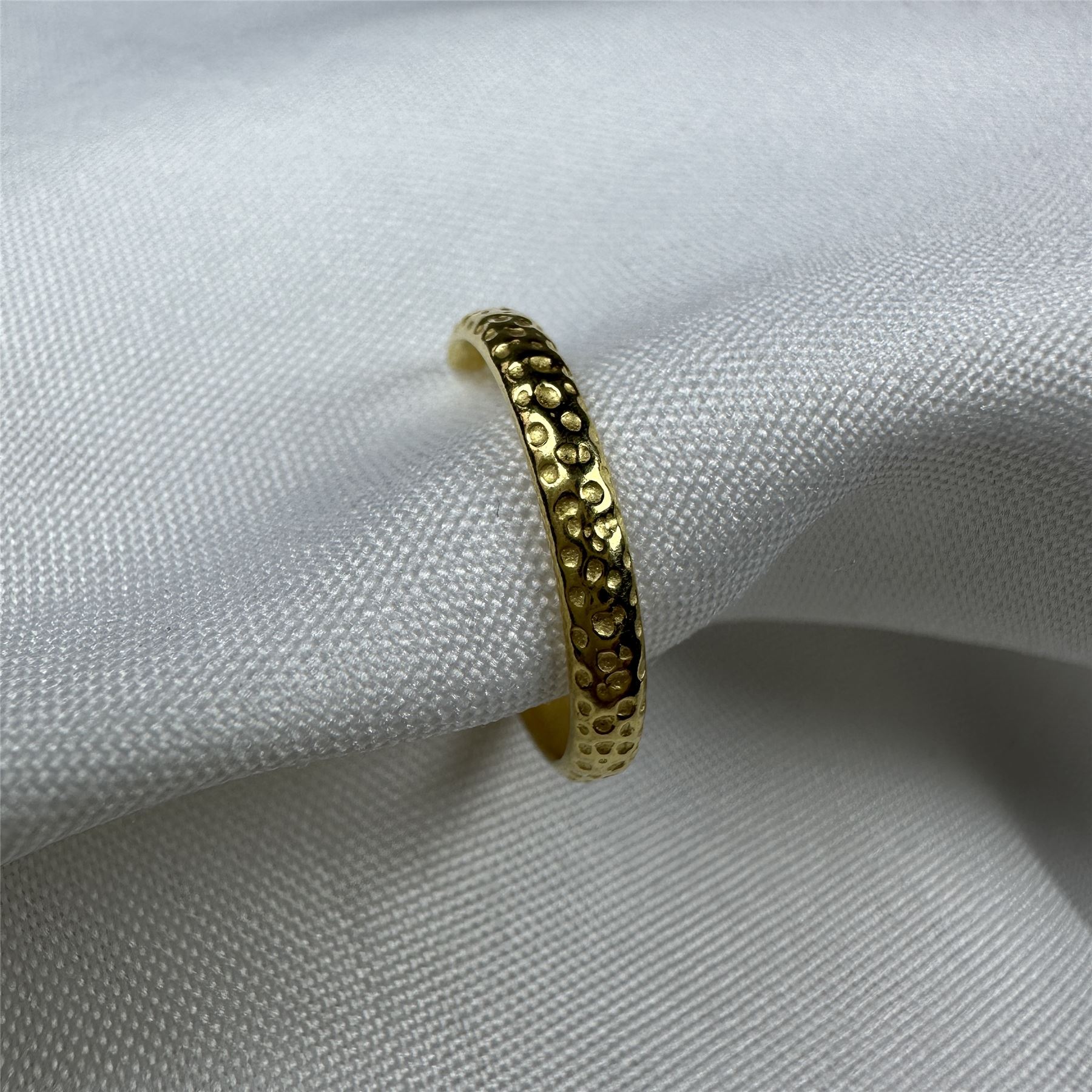 Gold Plated Sterling Silver Hammered Adjustable Toe Ring