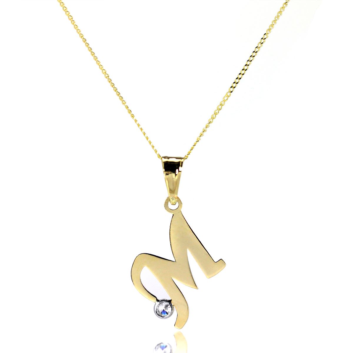 Light 9ct Gold Letter Alphabet A - Z Pendant w CZ Crystal / Initials / Necklaces - Picture 100 of 211