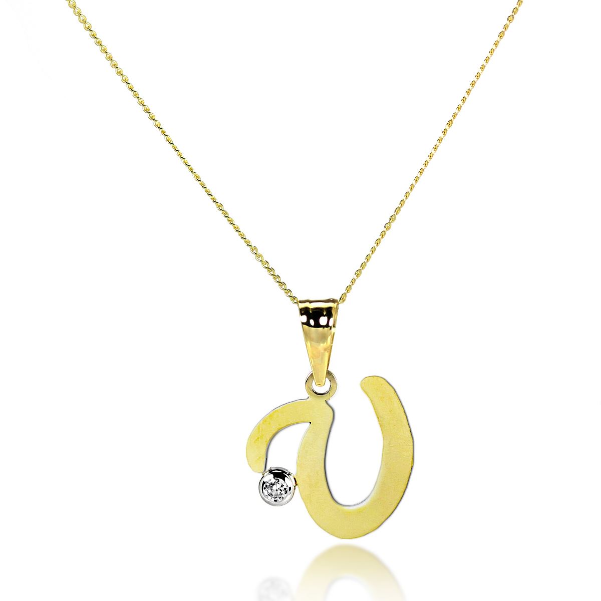 Light 9ct Gold Letter Alphabet A - Z Pendant w CZ Crystal / Initials / Necklaces - Picture 170 of 211