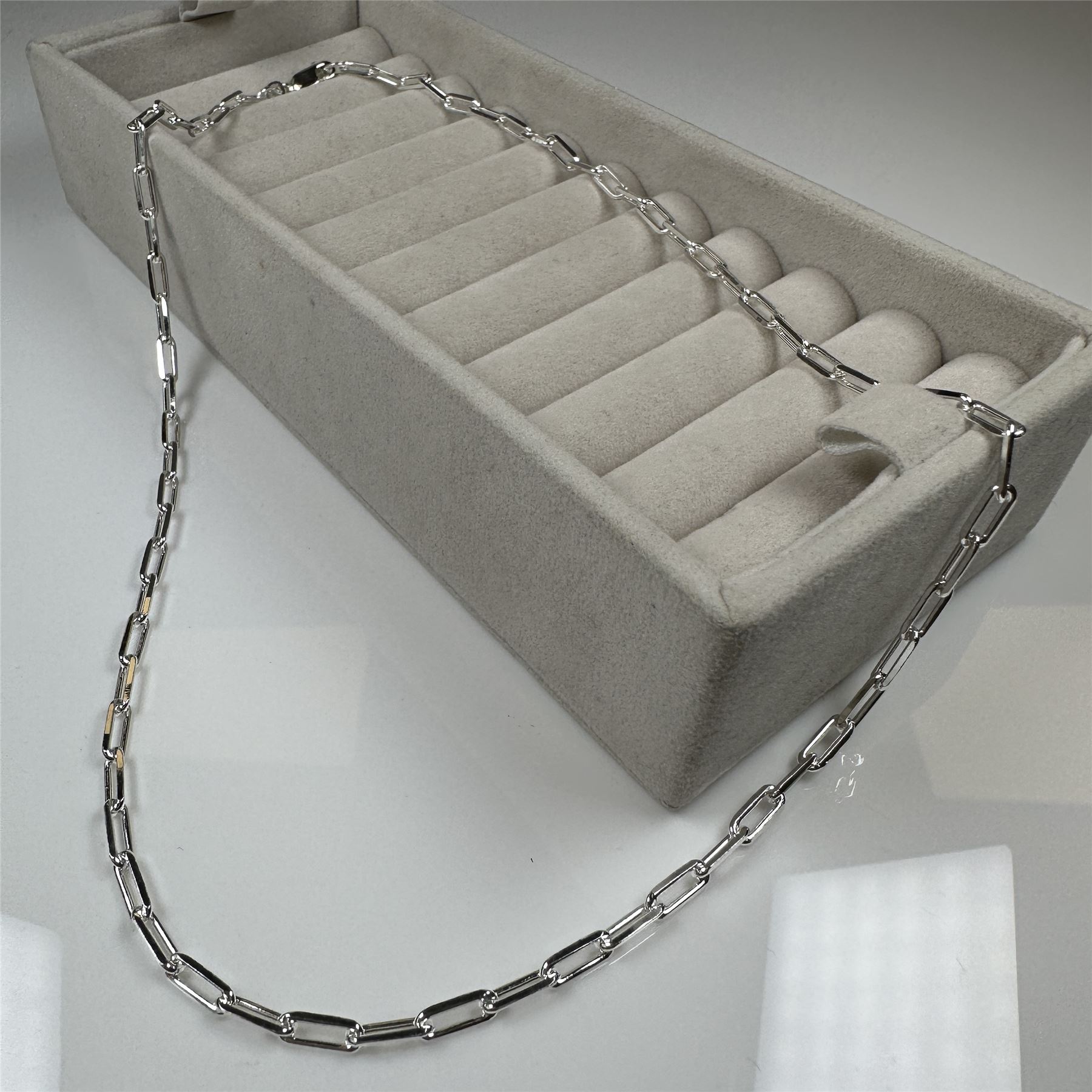 Sterling Silver Long Cable Link Chain Necklace 18 Inches