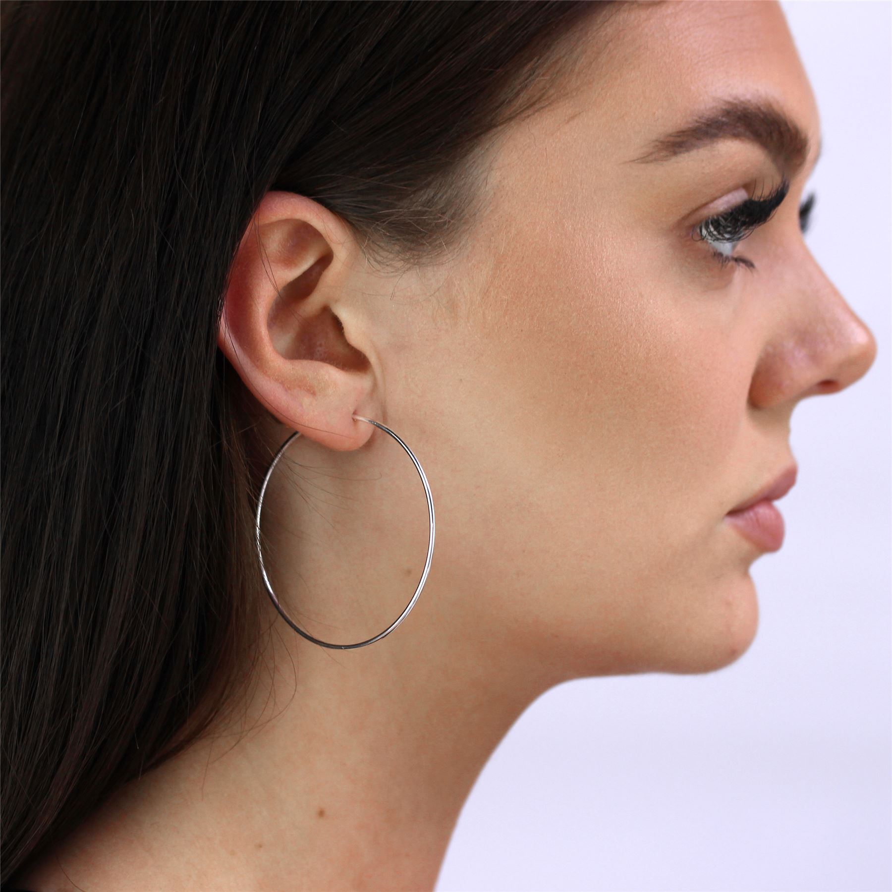 Sterling Silver Hoop Sleeper Earrings | 8mm - 50mm | Small - Large - Picture 58 of 71