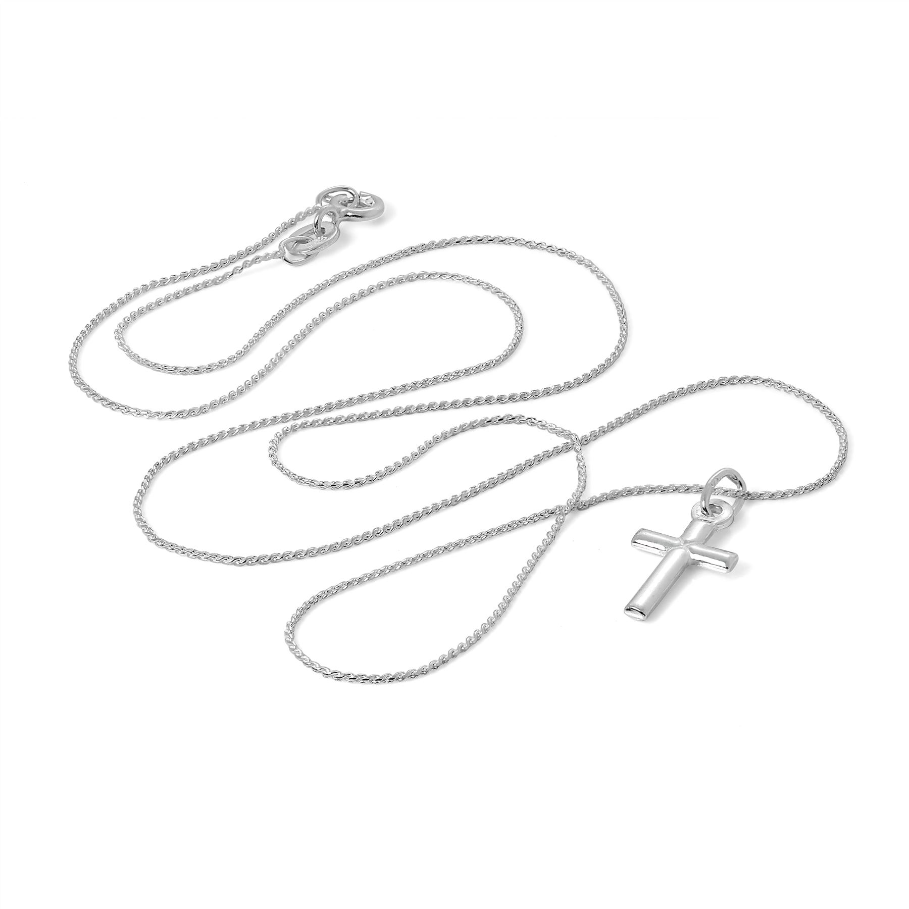 Small Plain Real 925 Sterling Silver Cross Necklace 16 18 20 22 Inches - Picture 45 of 72