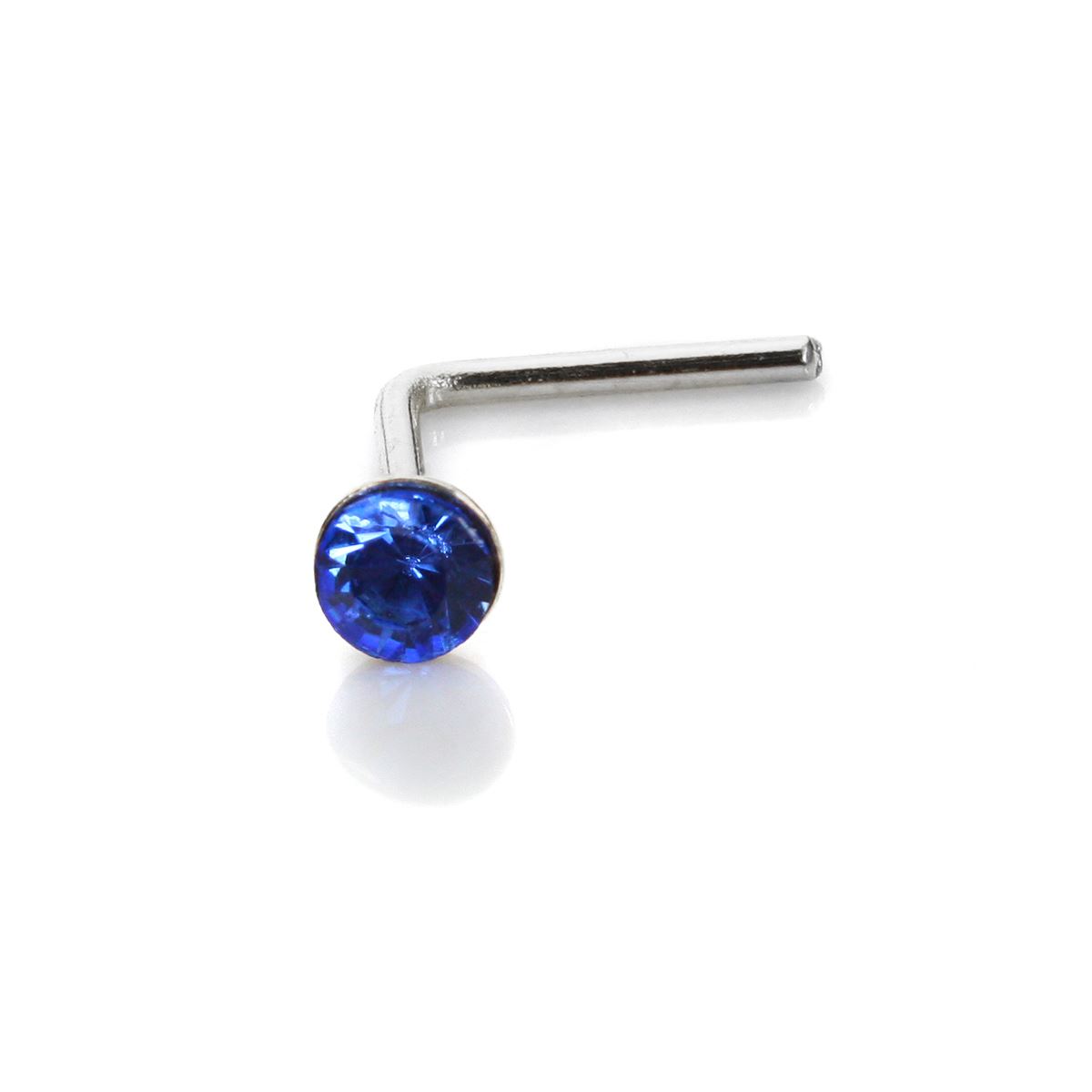 Sterling Silver 2.8mm Round CZ Crystal Nose Stud L Pin Studs Piercing - Picture 39 of 45