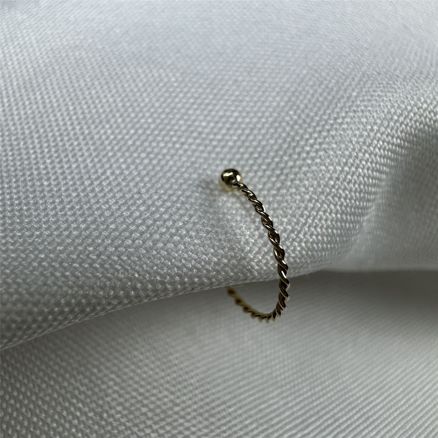 9ct Gold Twisted Open Hoop 8mm 22Ga Nose Ring
