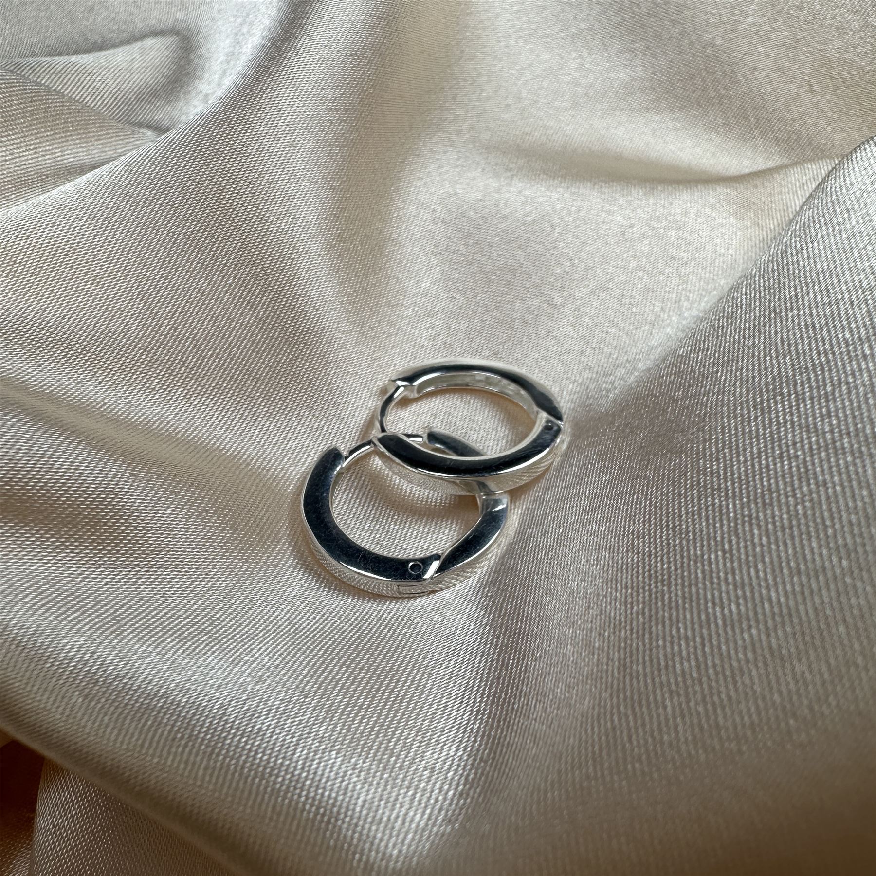 Sterling Silver 16mm Heavy Hinged Sleeper Creole Hoop Earrings