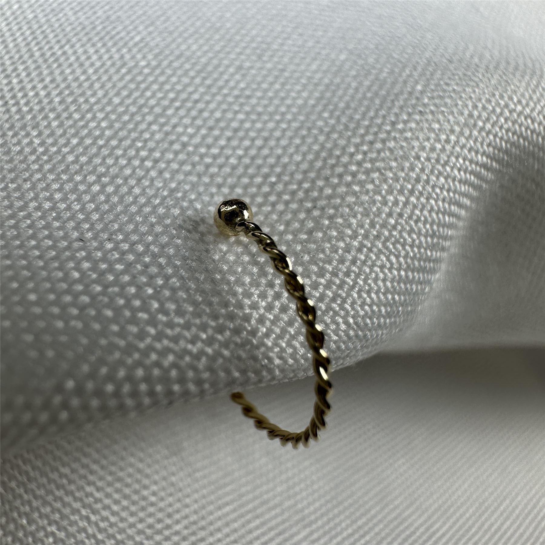 9ct Gold Twisted Open Hoop 8mm 22Ga Nose Ring