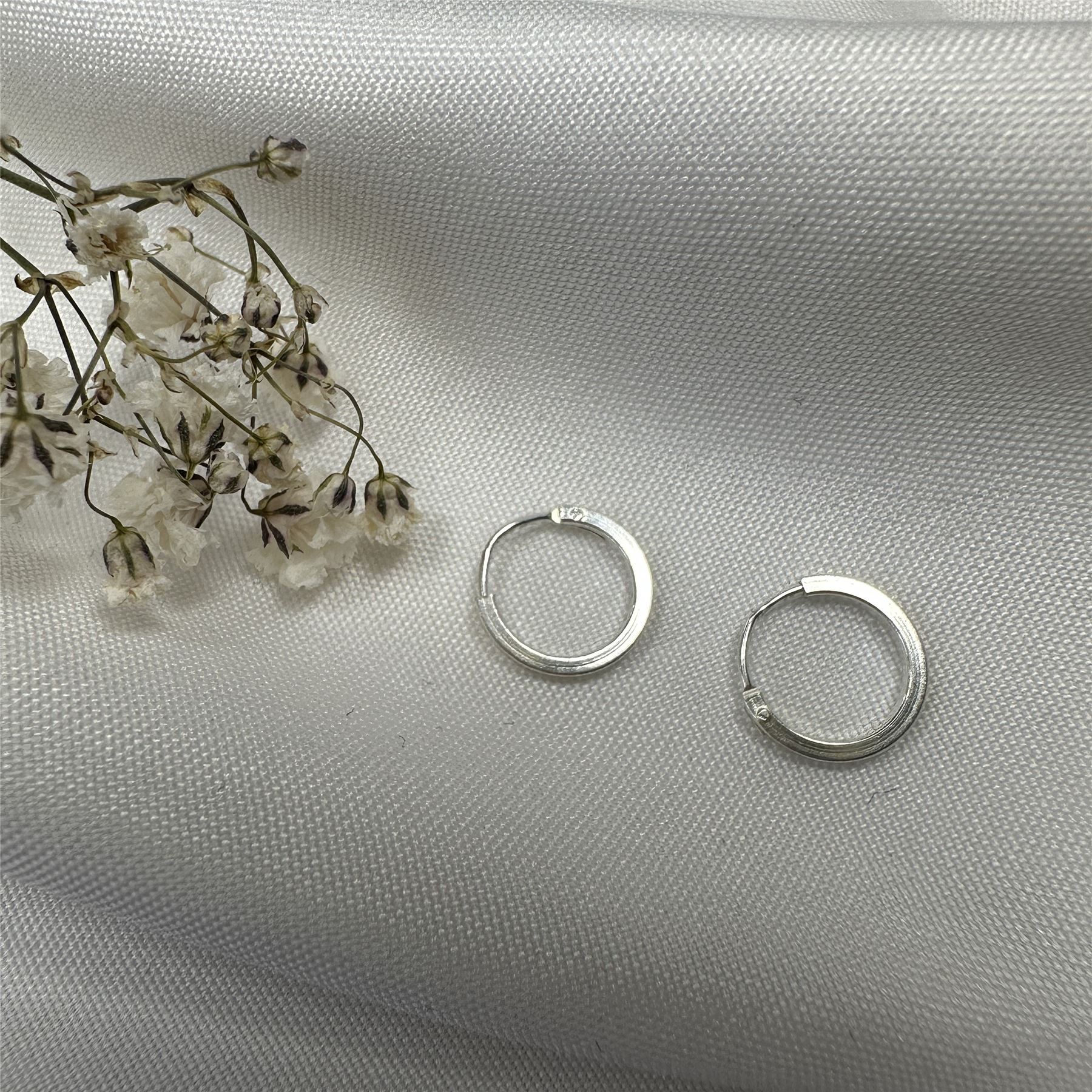 Boucles d'Oreilles Créoles Carrées 1mm en Argent 925/1000 - 1 à 4cm - Picture 6 of 27
