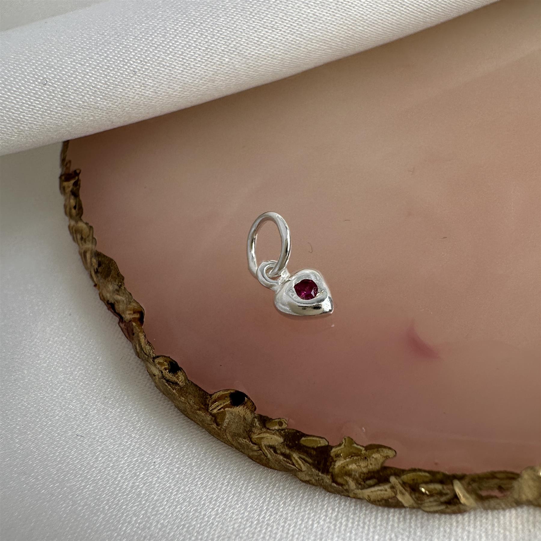 Charm Coeur Oxyde de Zirconium de Naissance en Argent 925/1000 - Foto 55 di 110