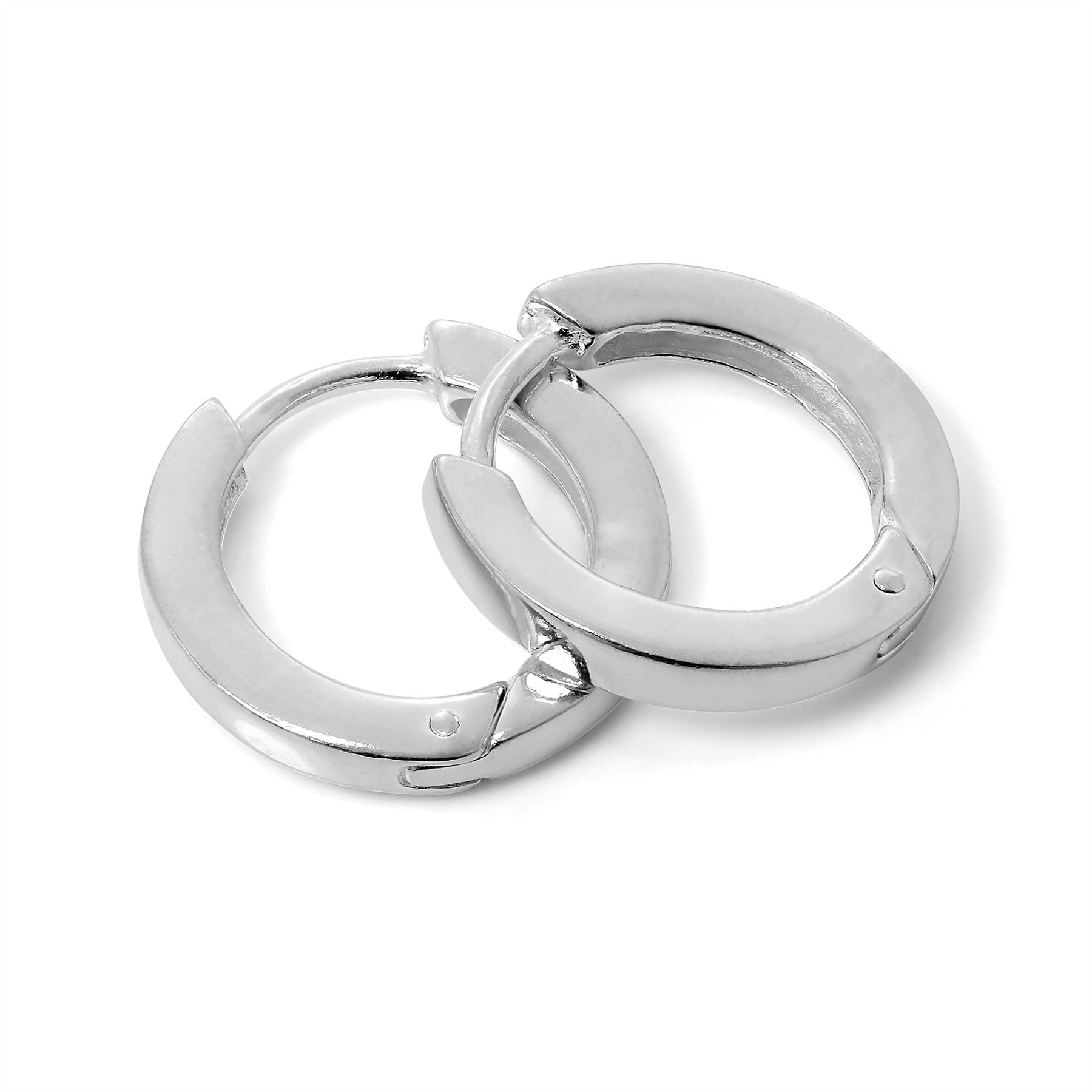 Sterling Silver 16mm Heavy Hinged Sleeper Creole Hoop Earrings