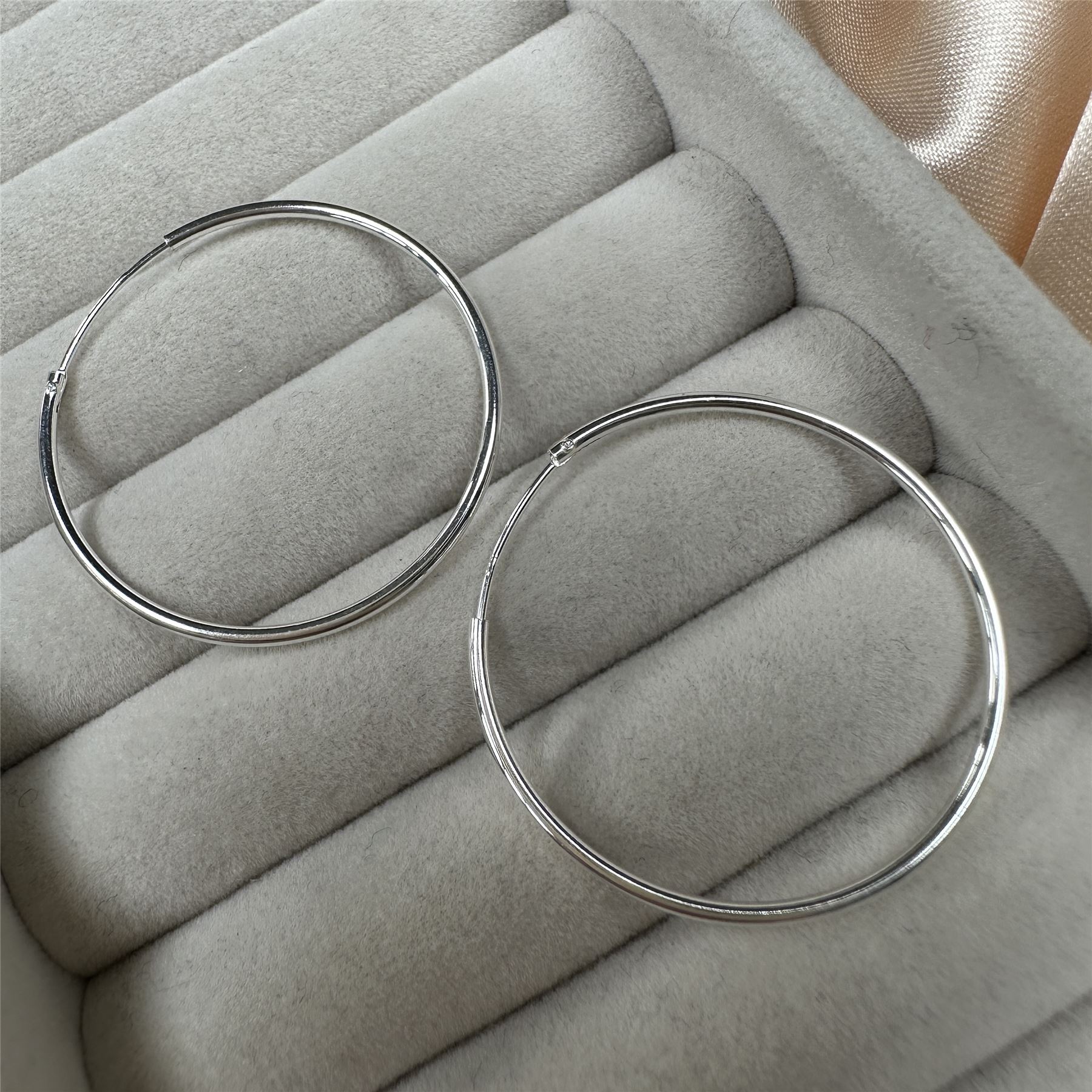 Sterling Silver Hoop Sleeper Earrings | 8mm - 50mm | Small - Large - Picture 43 of 71