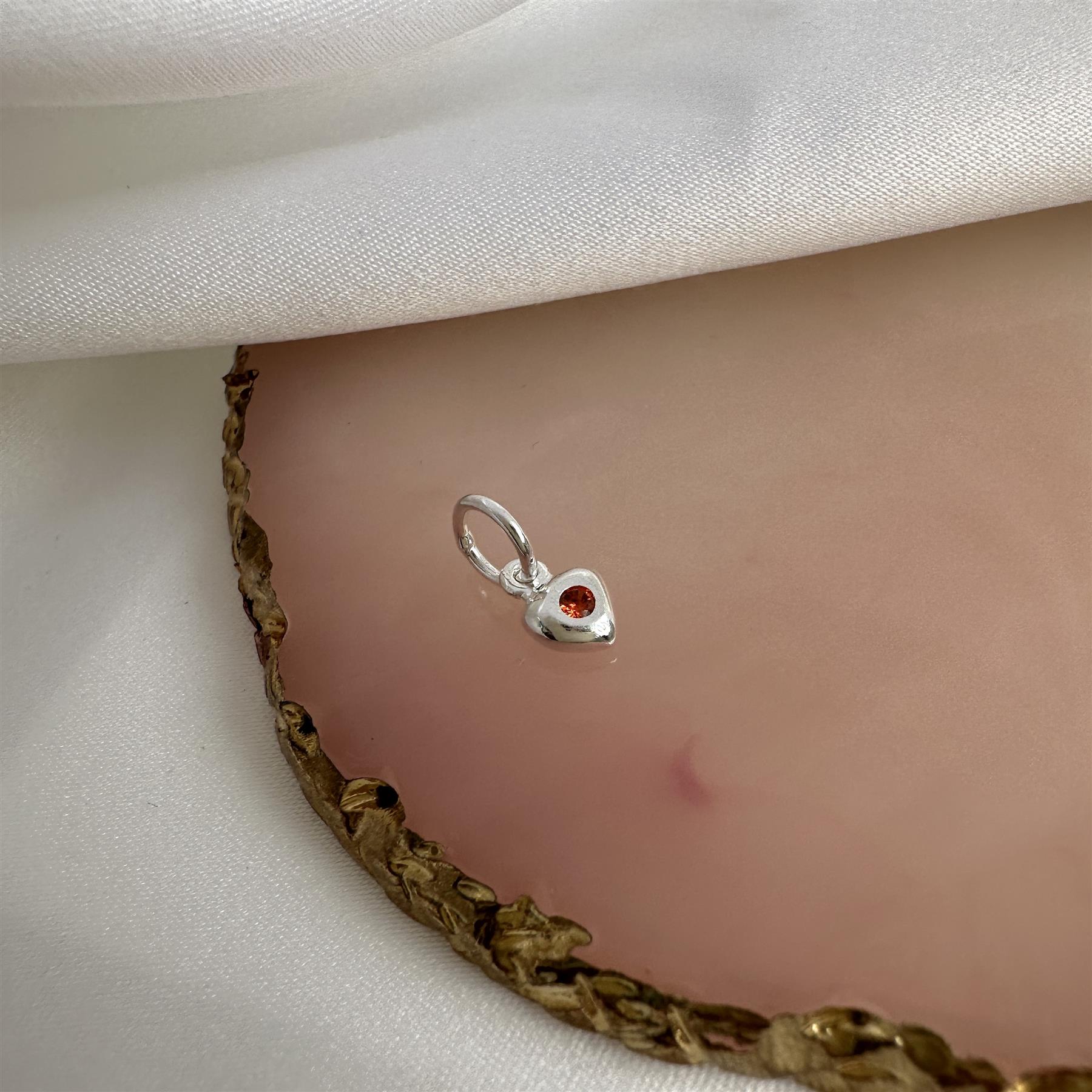 Charm Coeur Oxyde de Zirconium de Naissance en Argent 925/1000 - Foto 45 di 110