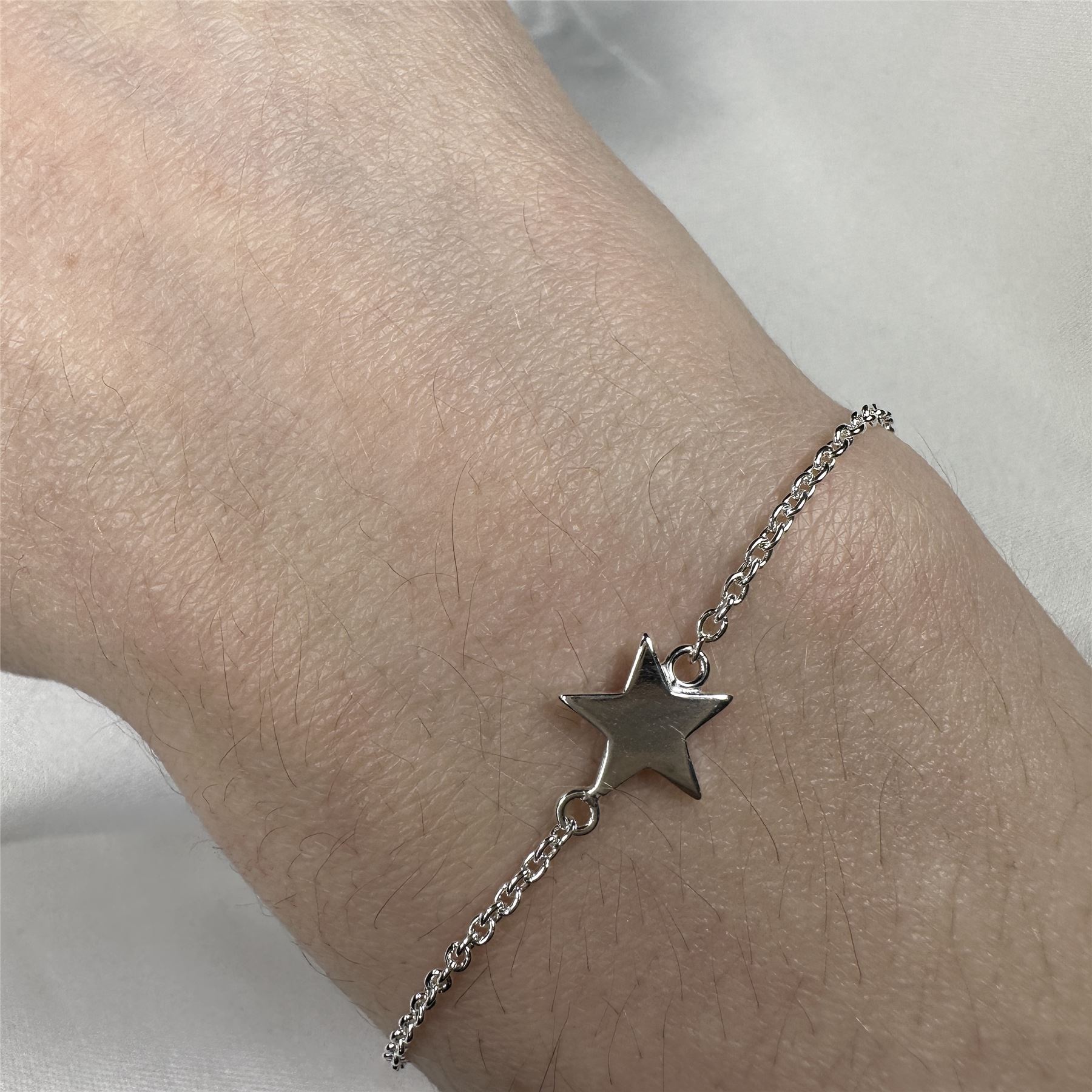 Fine 925 Sterling Silver Star Belcher Chain Bracelet 7 Inches Bracelets Christma
