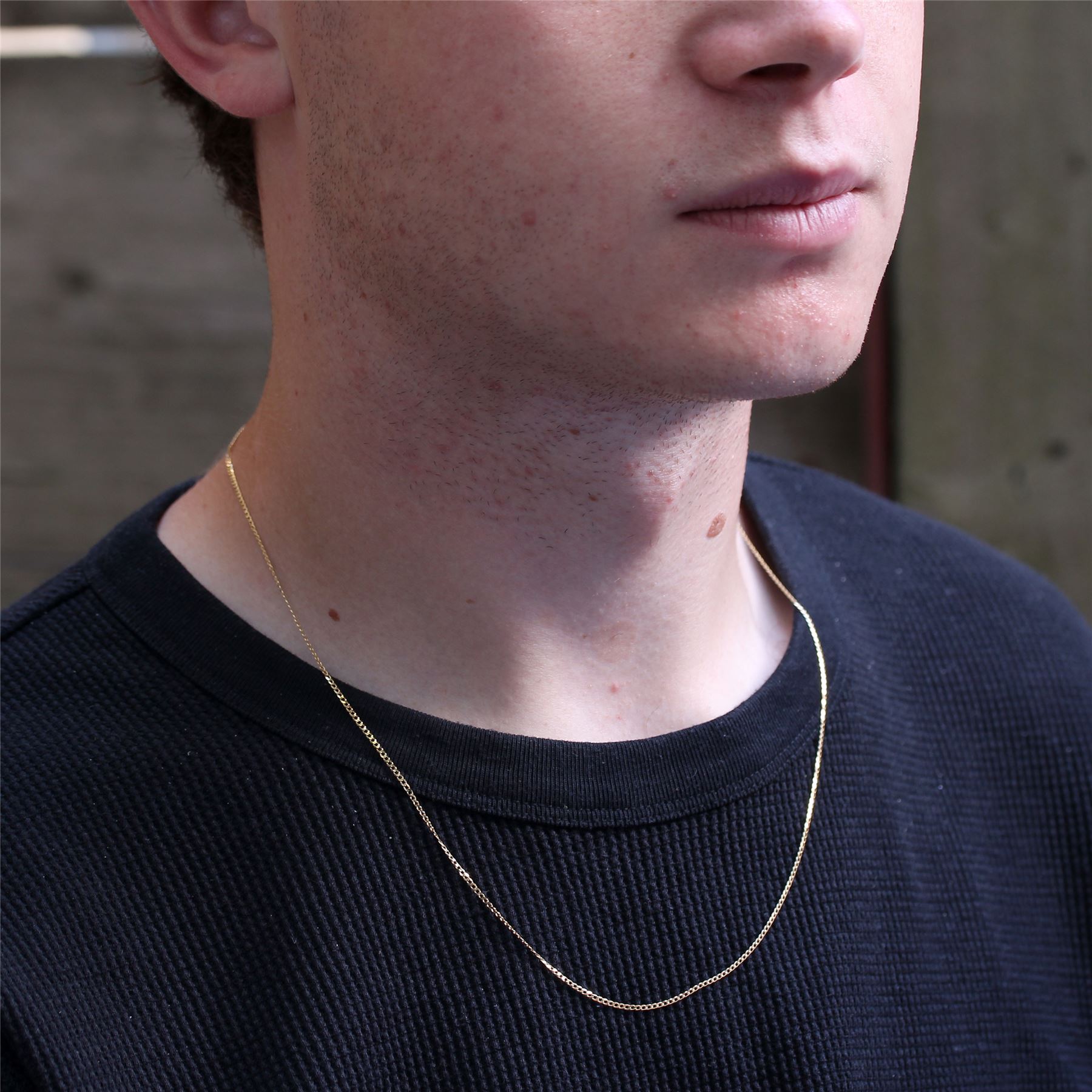 9ct Gold 1.3mm Faceted Flat Curb Chain Necklace 18 - 24 Inches