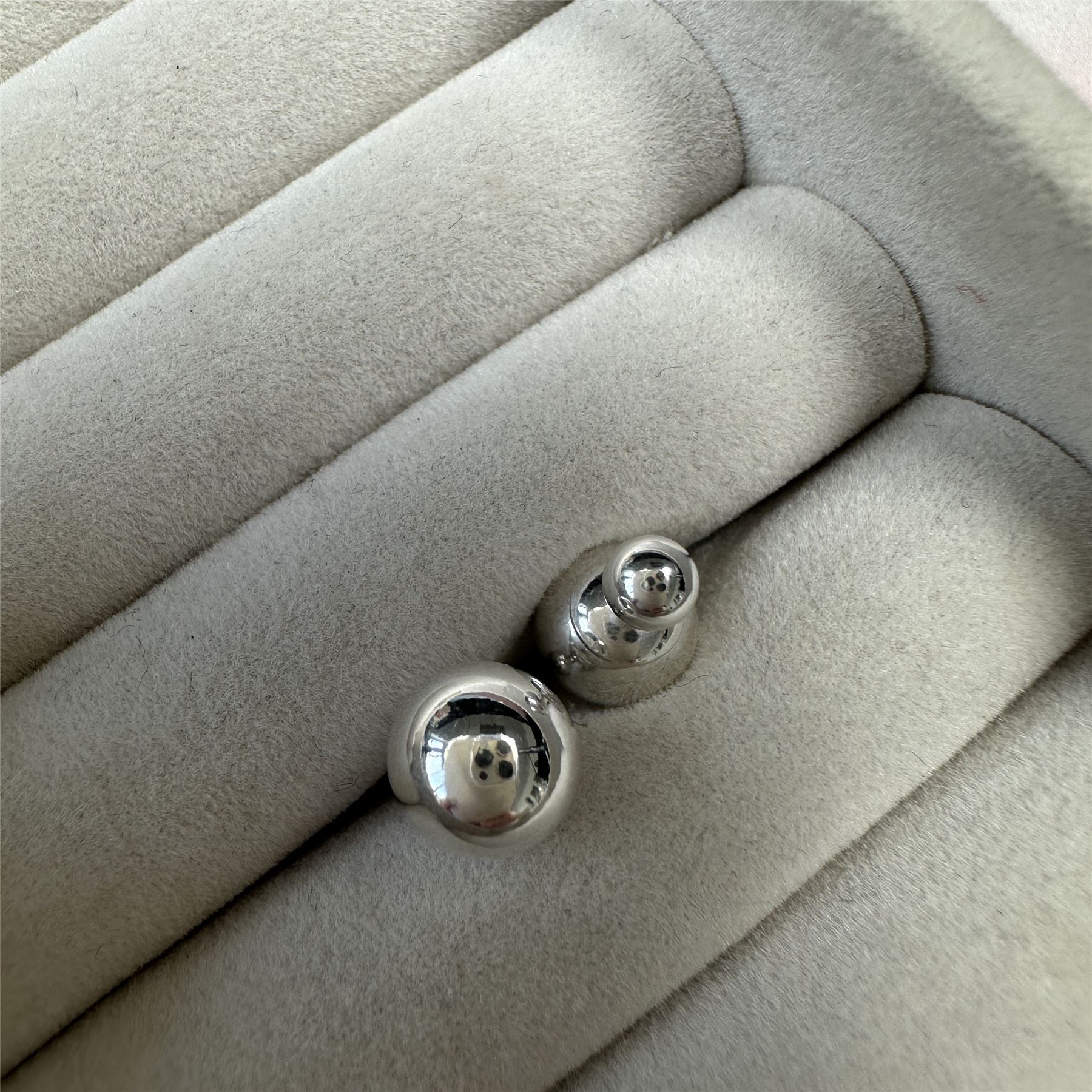 Sterling Silver Double Sided 4mm Ball Stud Earrings Heavy Studs