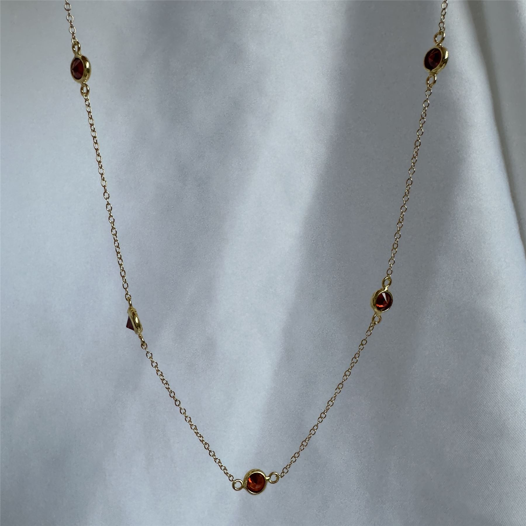 Gold Plated Sterling Silver Garnet CZ Birthstone Necklace