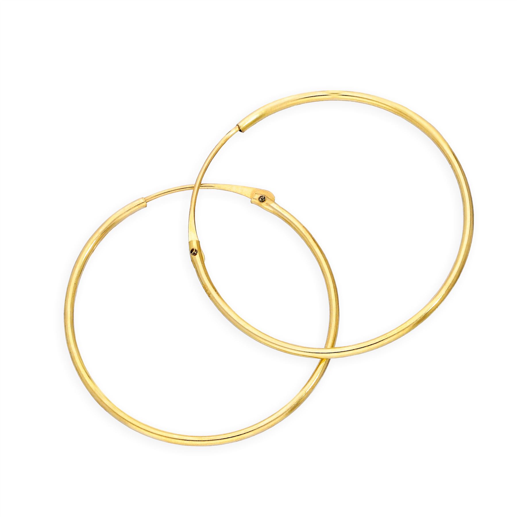 9ct Gold 0.8mm Tube Hoop Earrings 8mm - 20mm - Picture 16 of 17