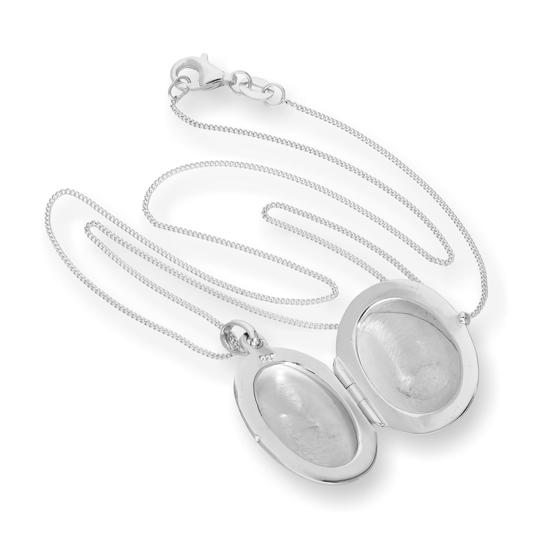 Sterlingsilber Oval Medaillon mit Rosen und Blumen an 40,6cm - 55,8cm (16 - 22 I - Bild 39 von 49