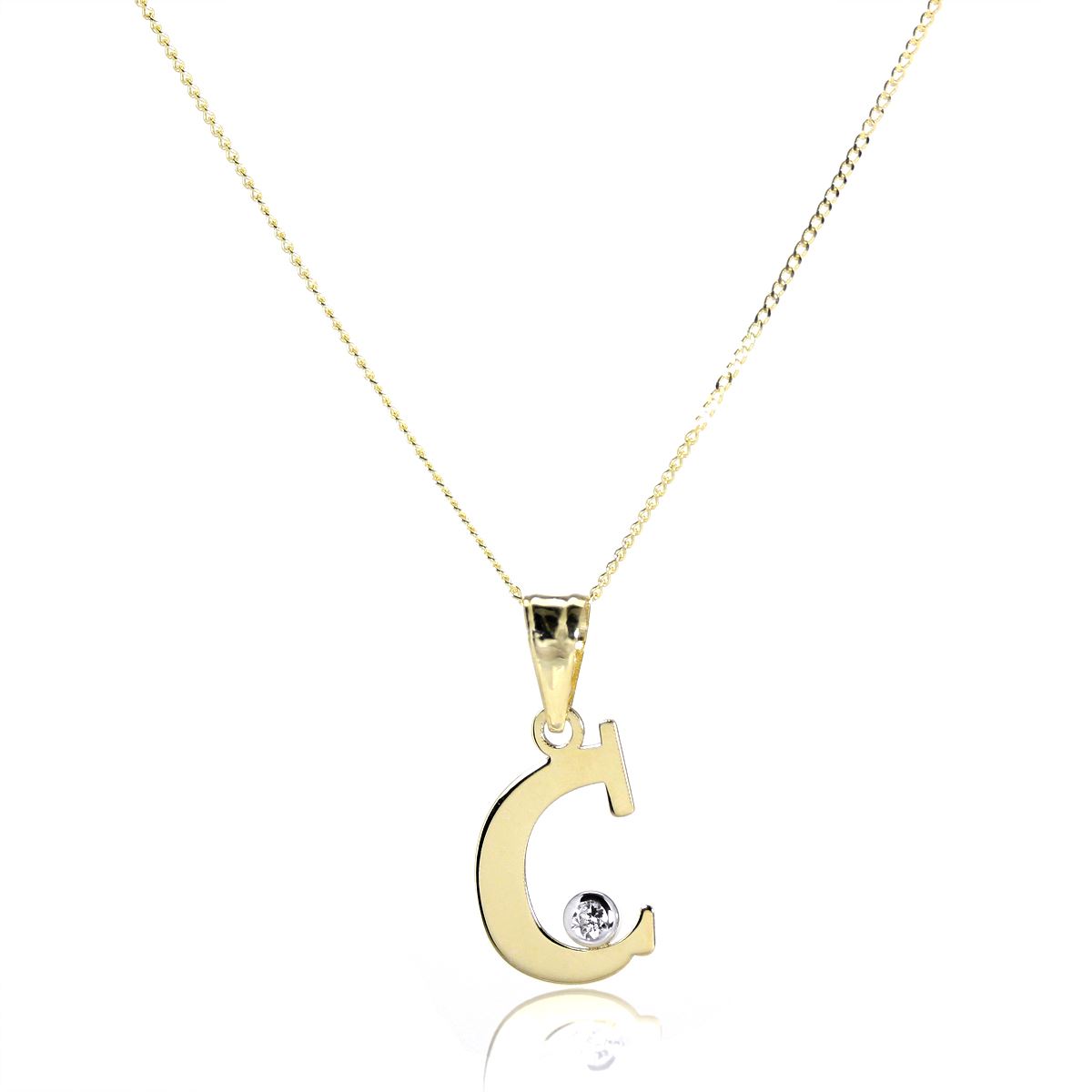 Light 9ct Gold Letter Alphabet A - Z Pendant w CZ Crystal / Initials / Necklaces - Picture 19 of 211