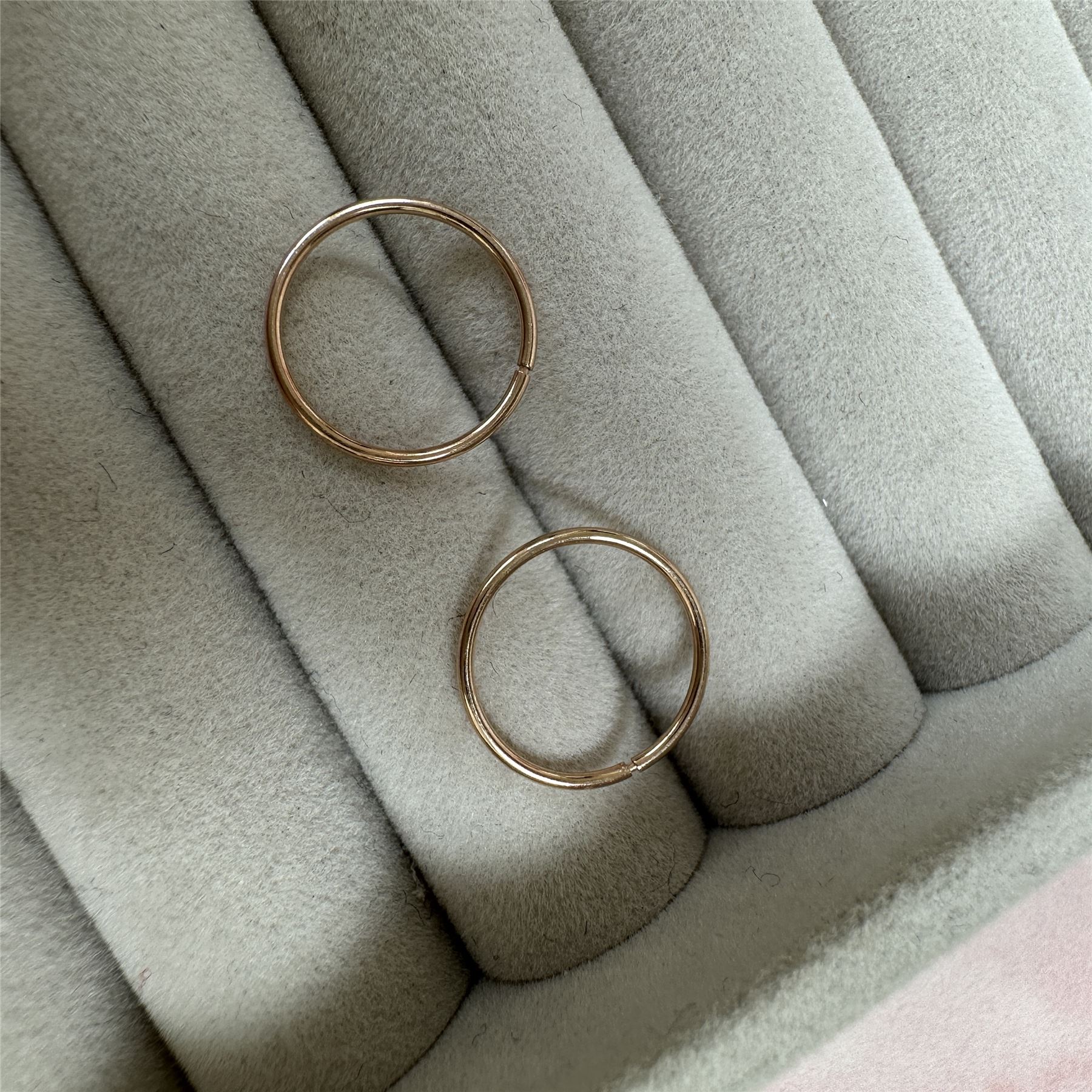 Rose Gold Plated Sterling Silver 12mm Sleeper Hoop Earrings
