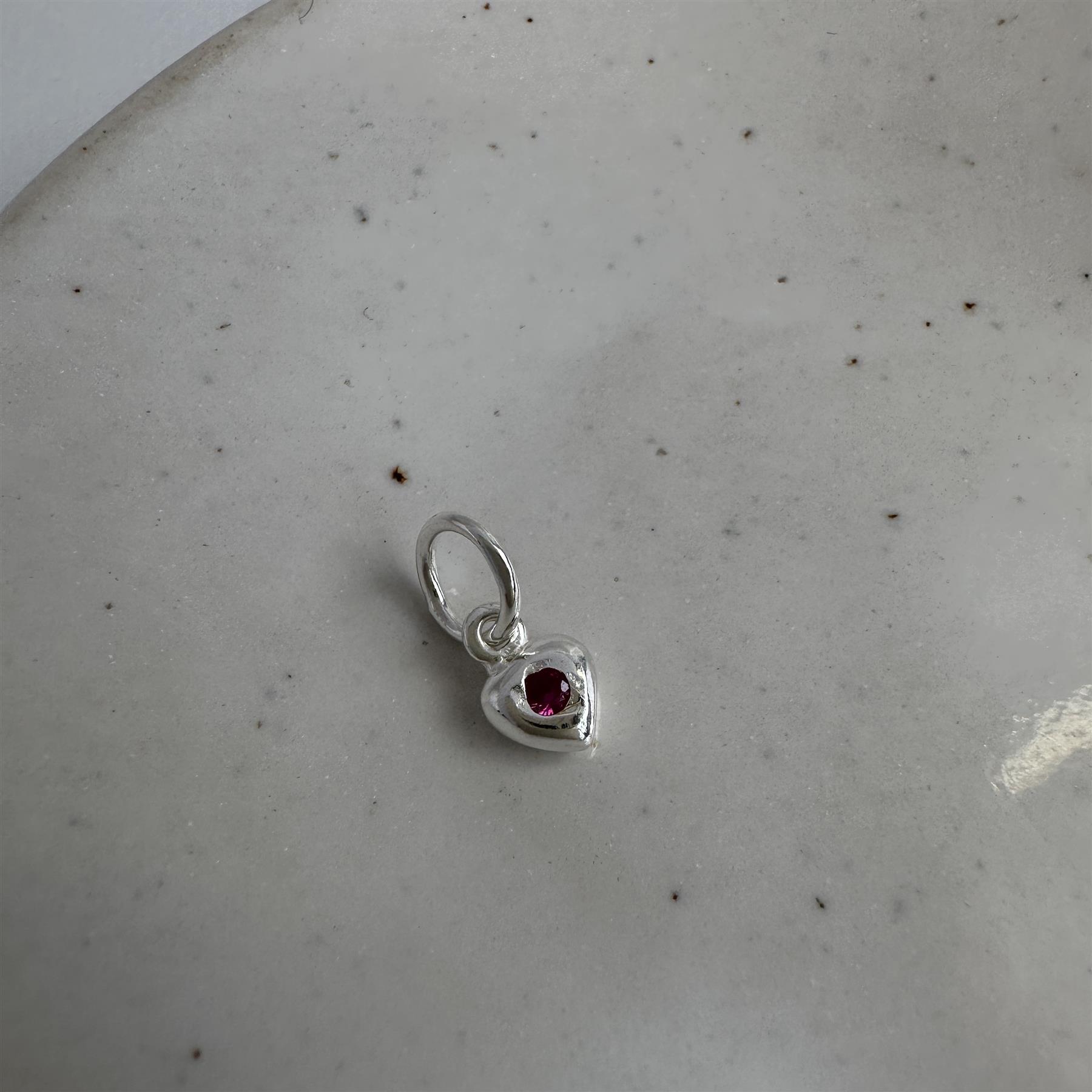 Charm Coeur Oxyde de Zirconium de Naissance en Argent 925/1000 - Foto 54 di 110