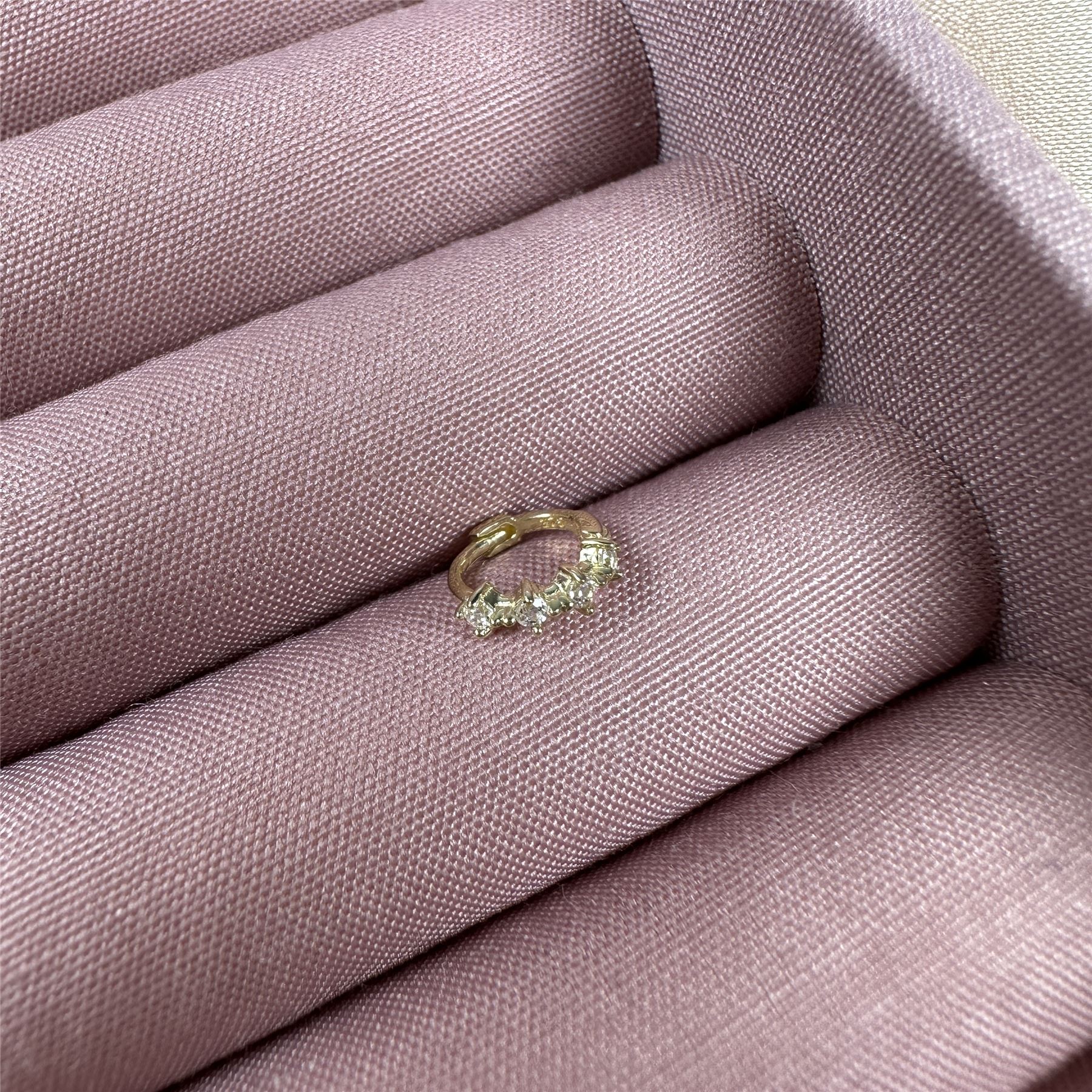 9ct Gold Tiny Claw Set CZ 7mm Helix Hoop 26Ga Piercing