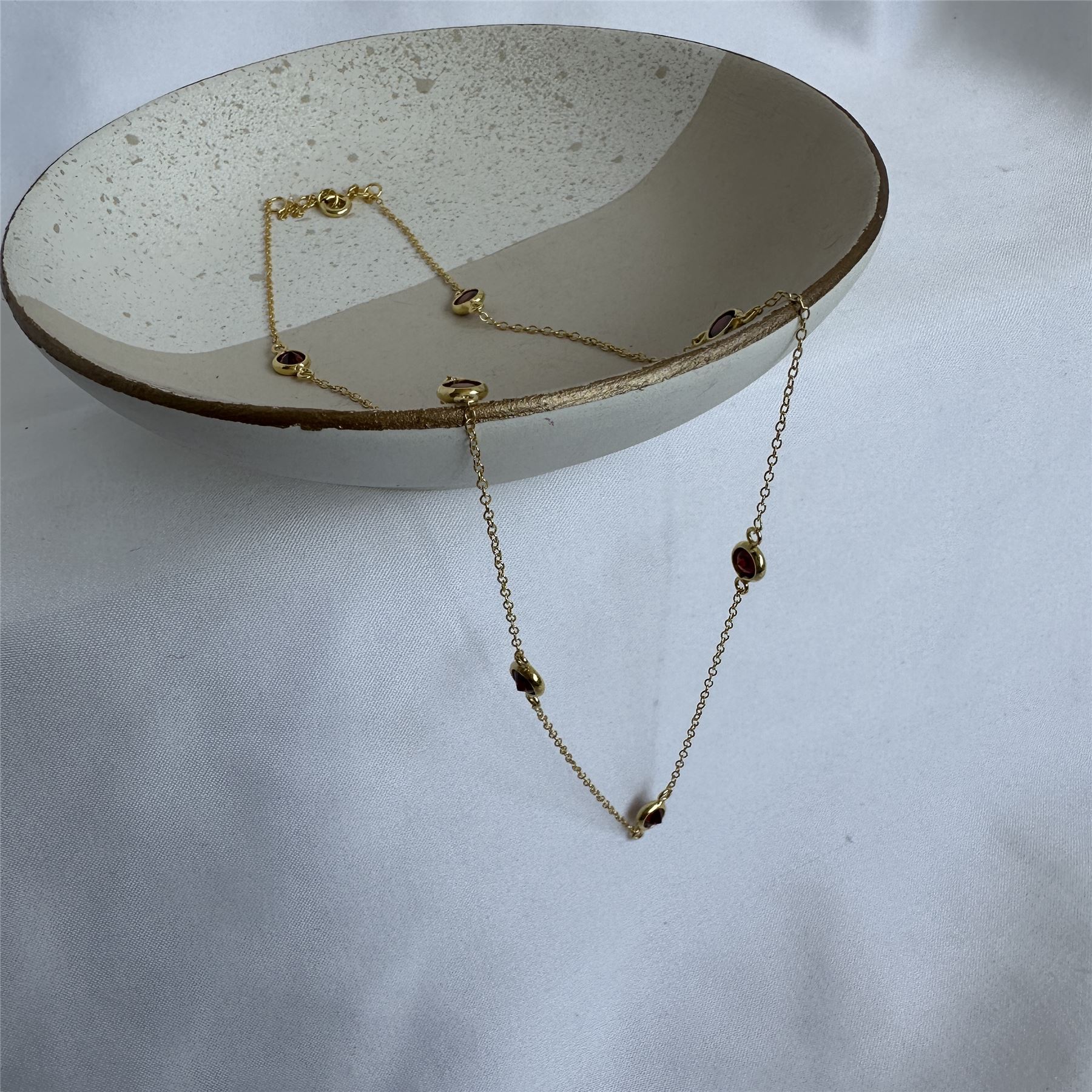 Gold Plated Sterling Silver Garnet CZ Birthstone Necklace