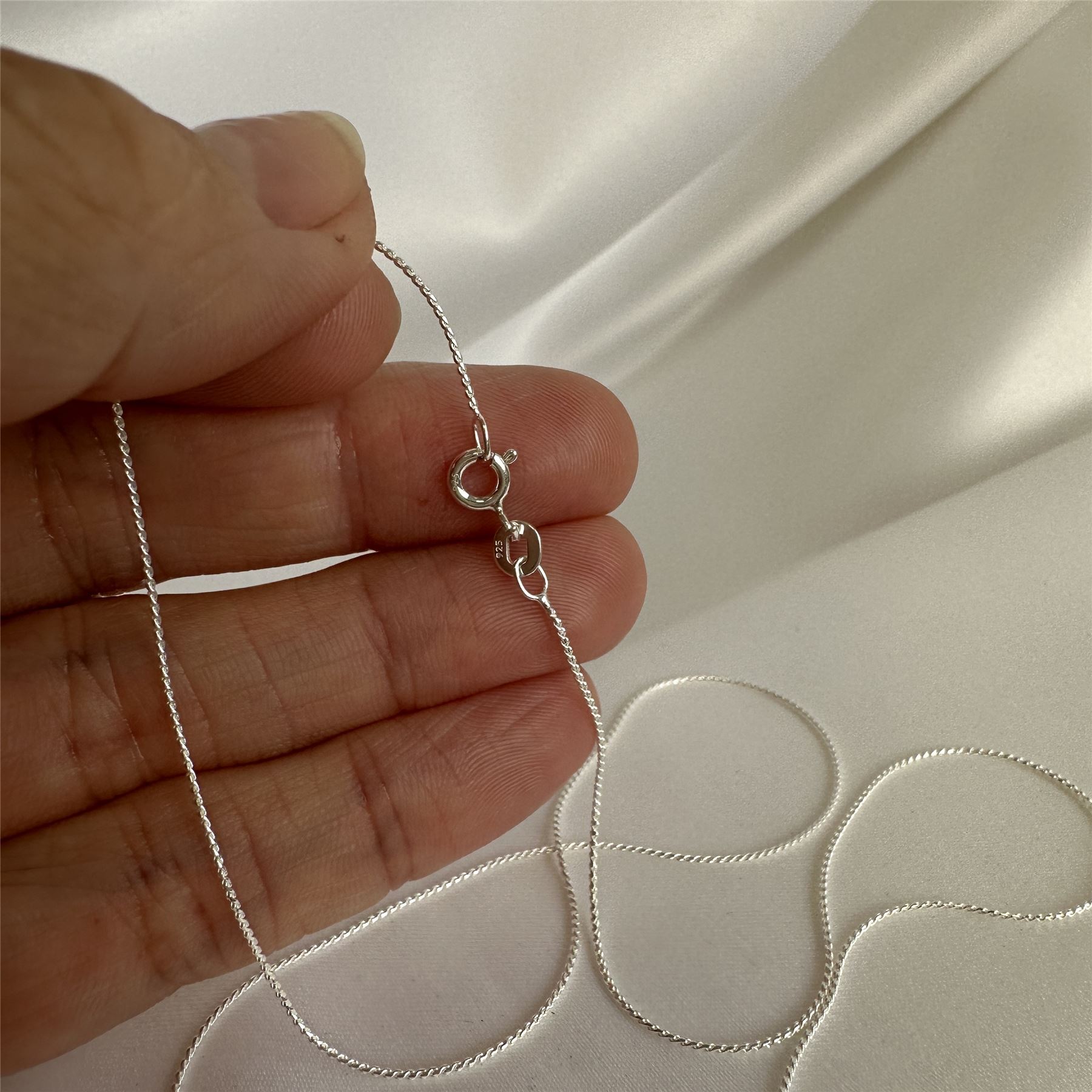 Fine Sterling Silver Foxtail Chain Necklace 14 16 18 20 22 24 28