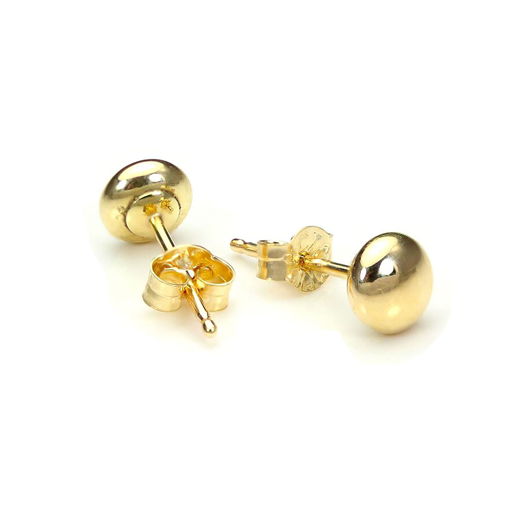 9ct Gold Plain Round Bouton Style Ball Stud Earrings / Studs / 3mm - 8mm - Picture 4 of 13
