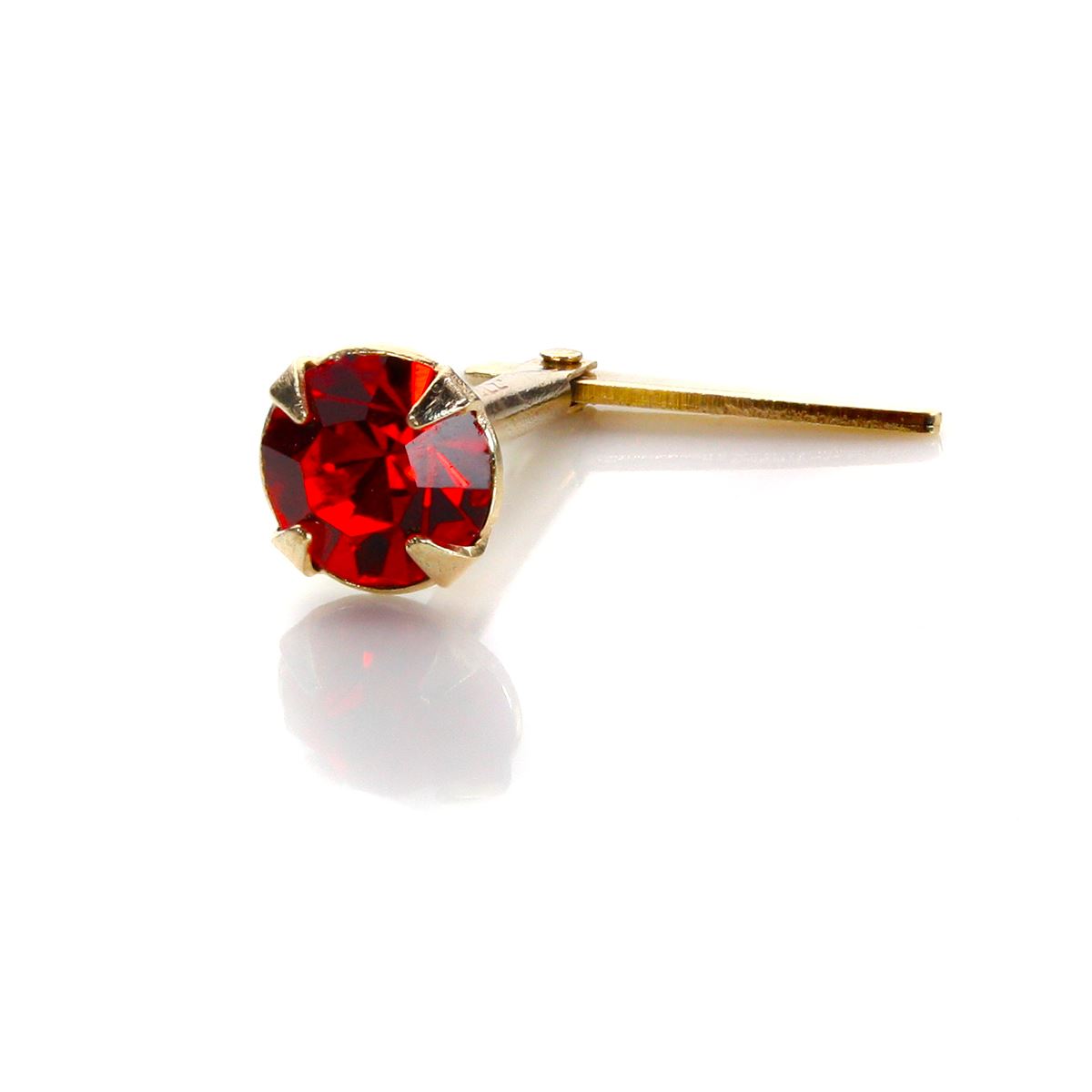 9ct Yellow Gold Andralok 3.5mm Crystal Nose Stud Pin | 10 Colours of Studs - Picture 18 of 29