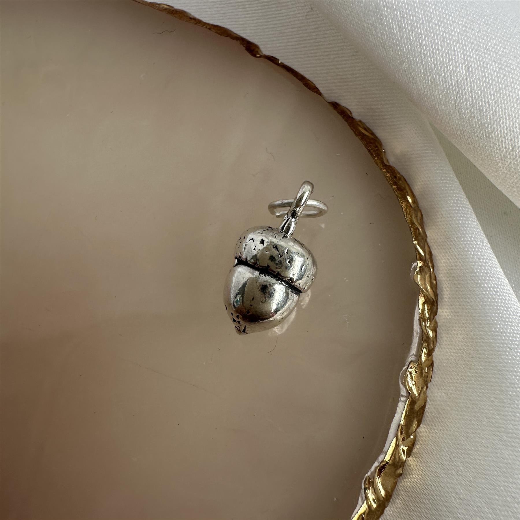925 Sterling Silver Acorn Charm