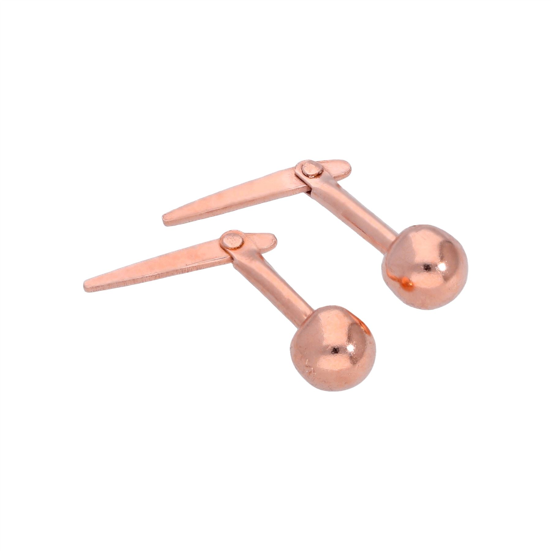 Rose Gold Plated Sterling Silver 3-5mm Ball Andralok Stud Earrings - Picture 3 of 8