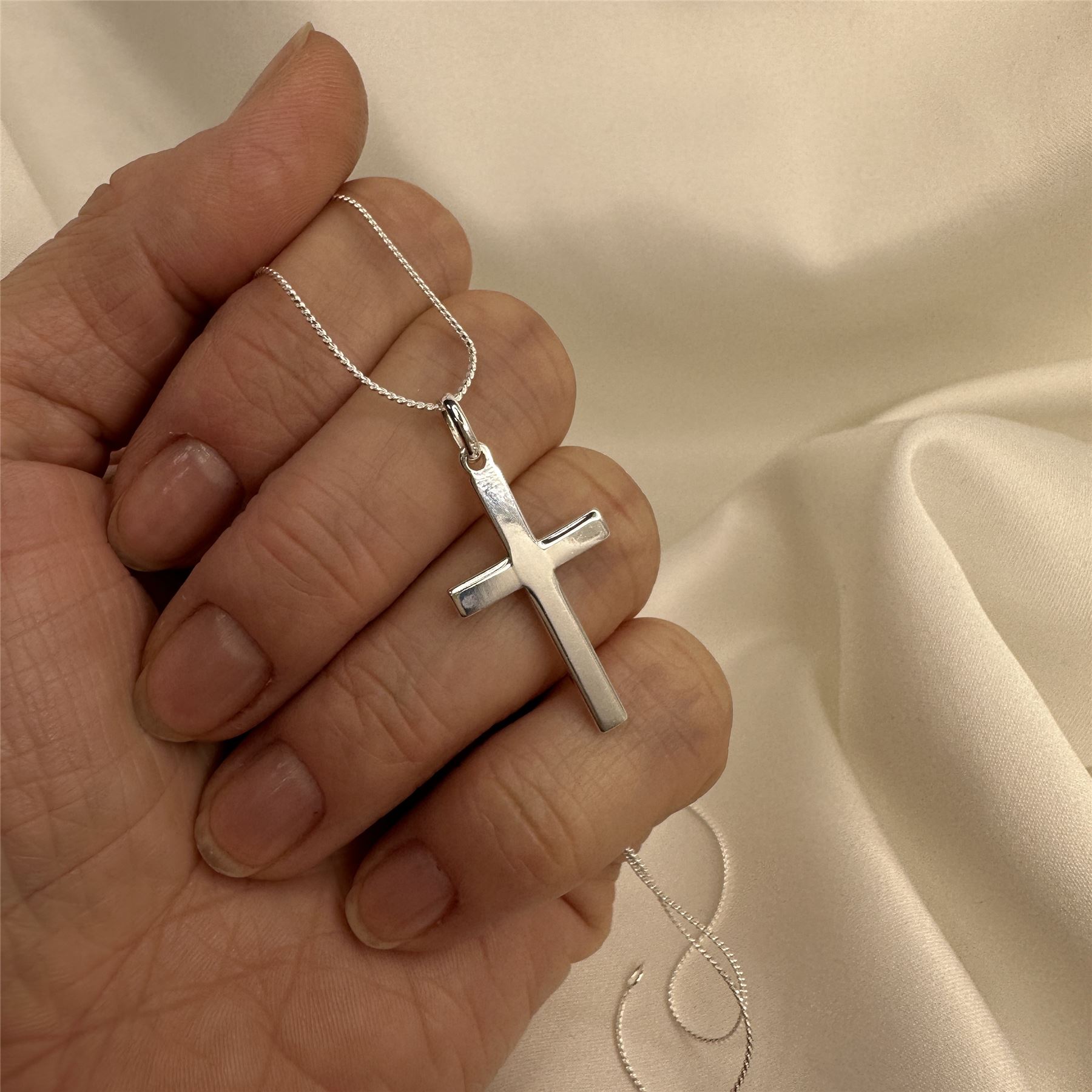 Collier et Pendentif Croix en Argent 925/1000 - 41 à 56cm - Picture 51 of 99
